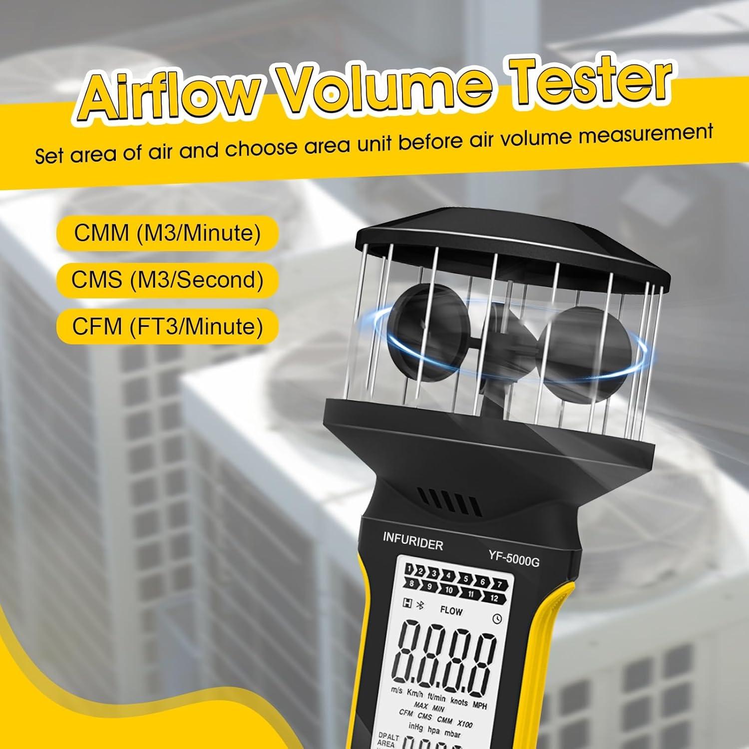 Anemómetro Digital INFURIDER 5000G Portátil Impermeable