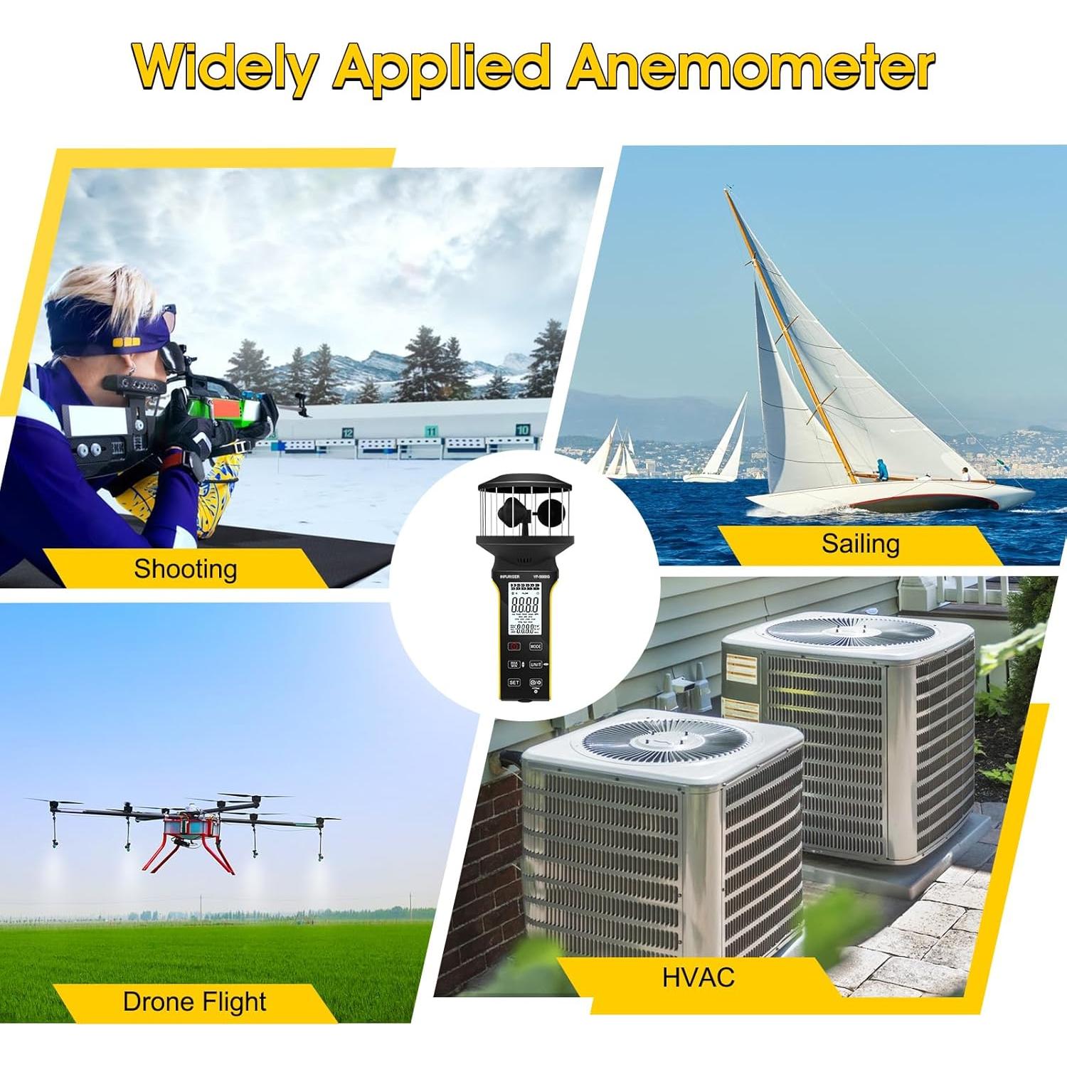 Anemómetro Digital INFURIDER 5000G Portátil Impermeable