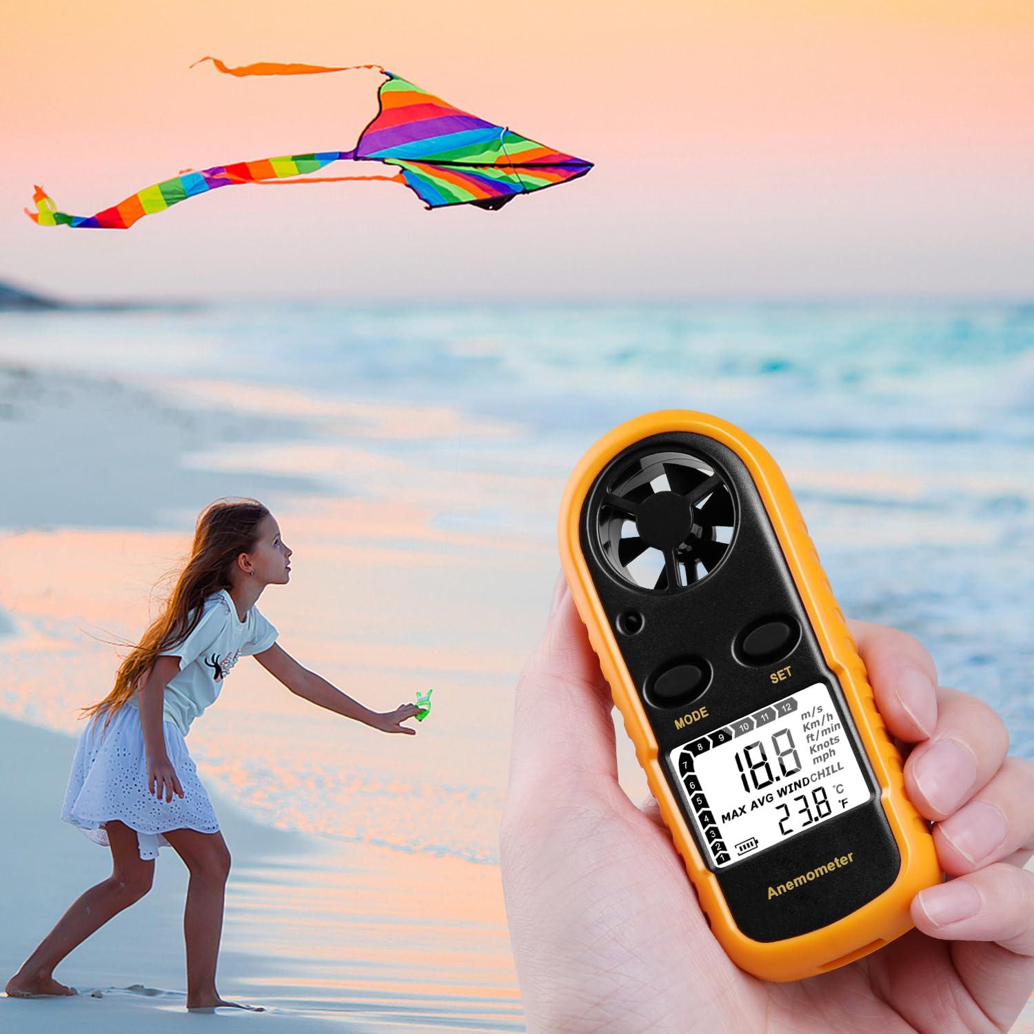 Anemómetro Digital de Mano XRCLIF - Medidor de Viento y Temperatura