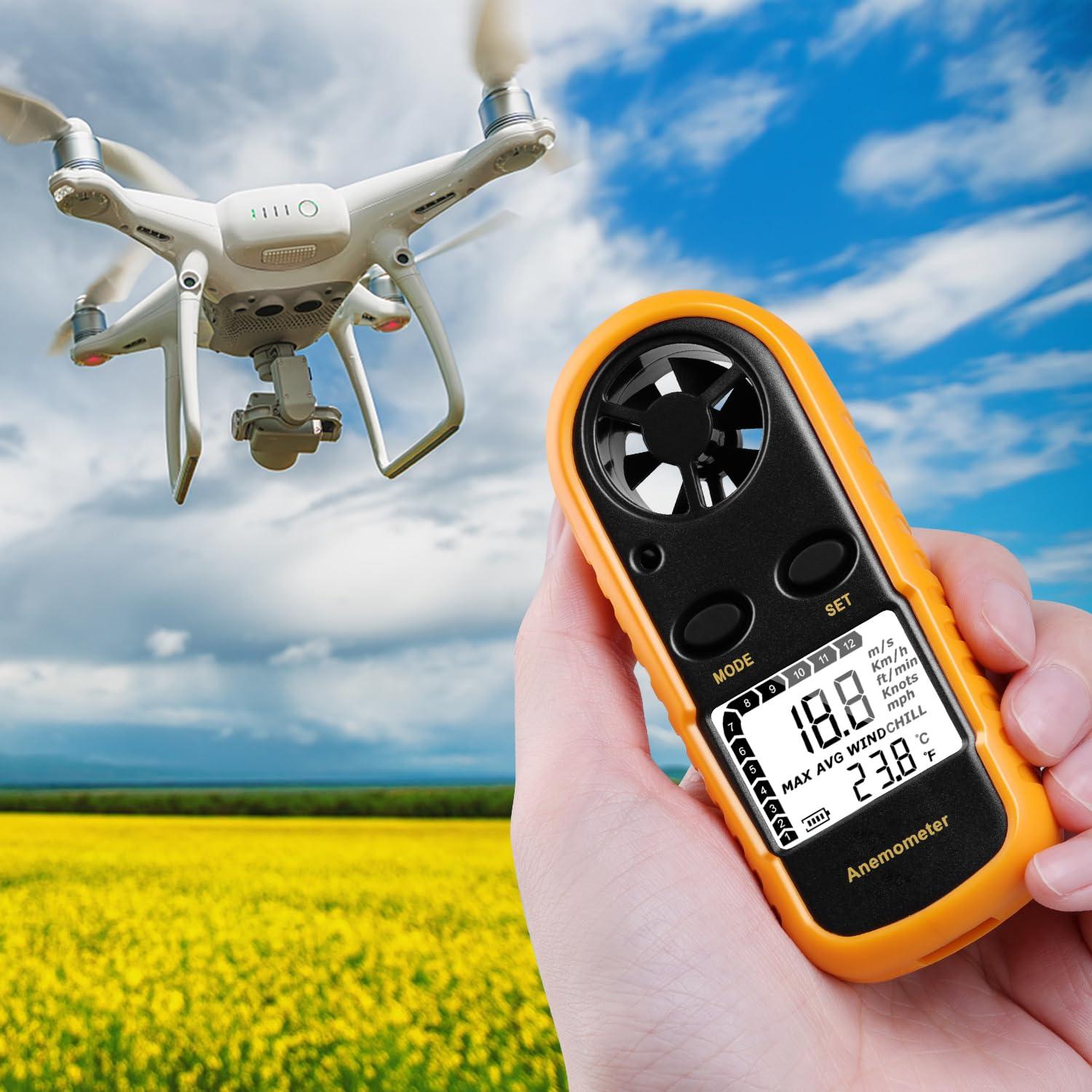 Anemómetro Digital de Mano XRCLIF - Medidor de Viento y Temperatura