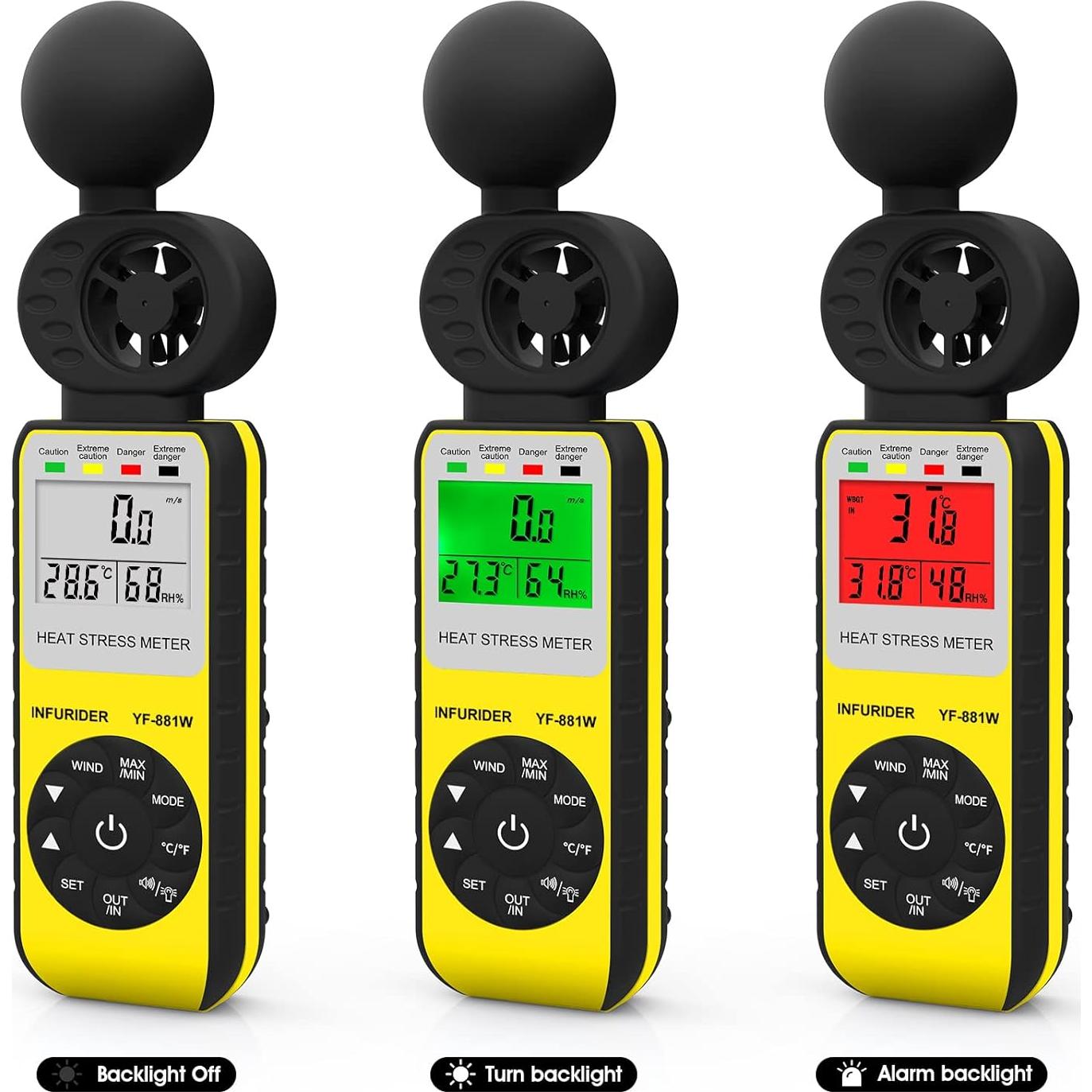 Anemómetro Digital Multifuncional INFURIDER - Velocidad Viento, WBGT