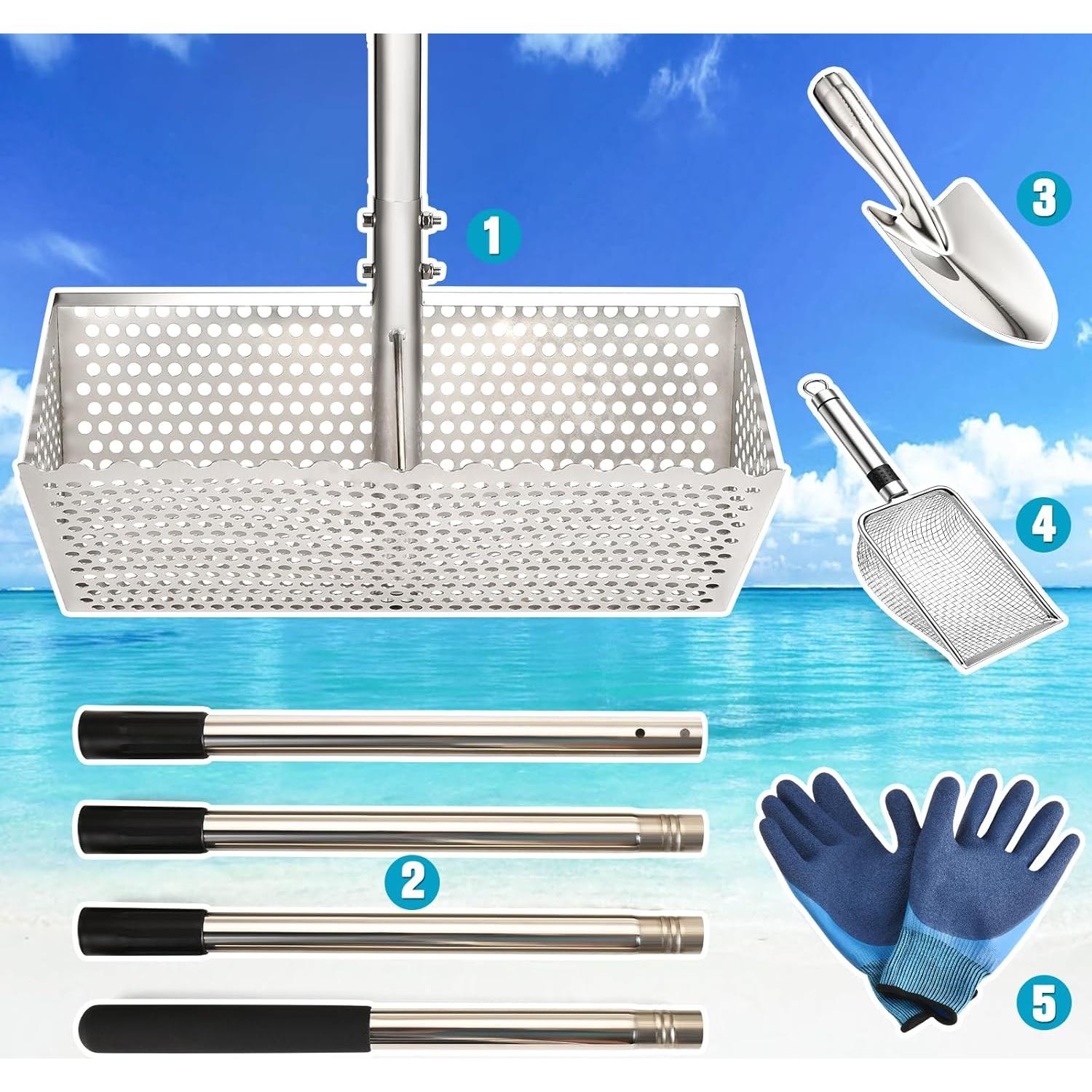 Rastrillo de Pulgas de Arena AugFir 16" Acero Inoxidable 144.78 cm