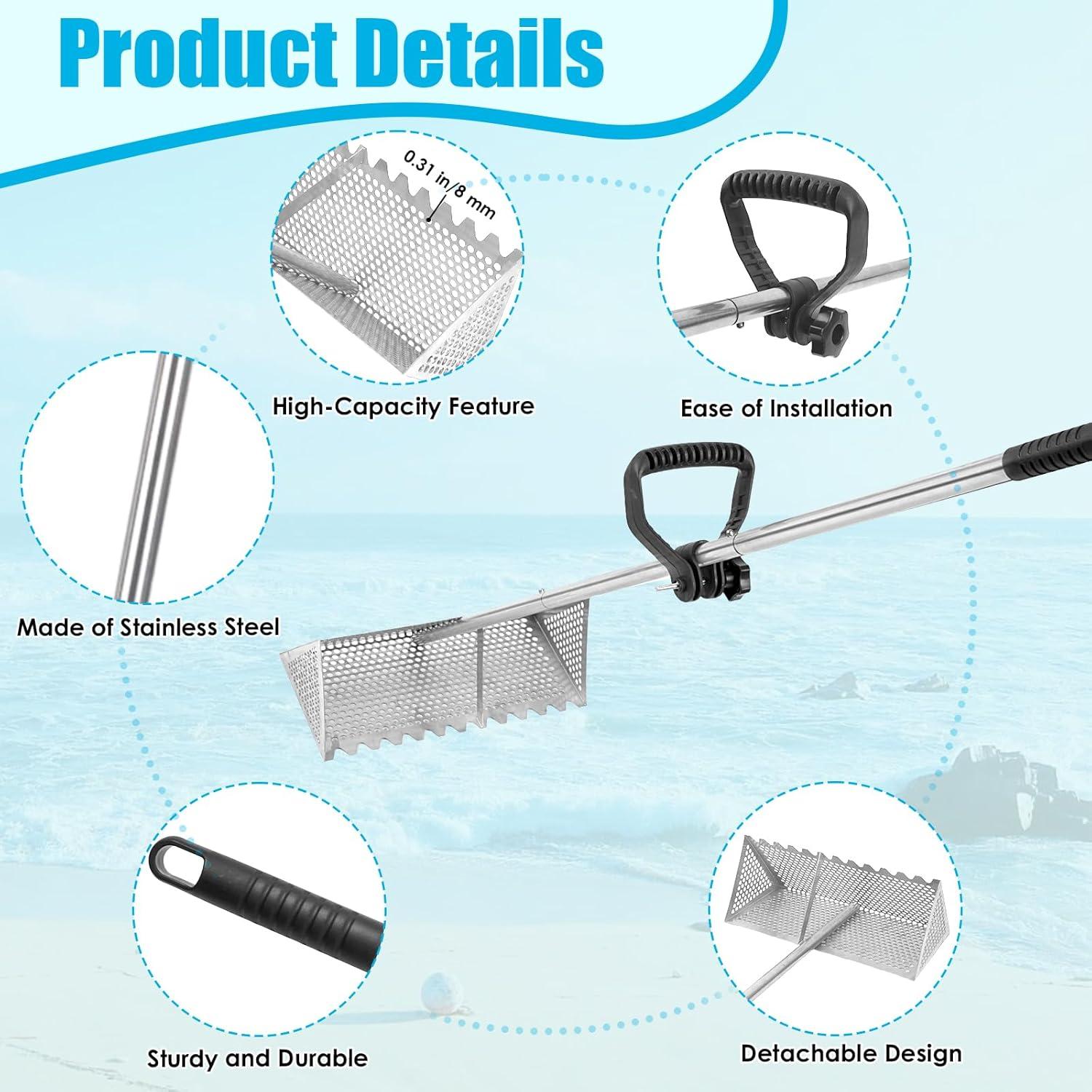 Rastrillo de Cangrejo de Arena AshKiz 40.64 cm Acero Inoxidable