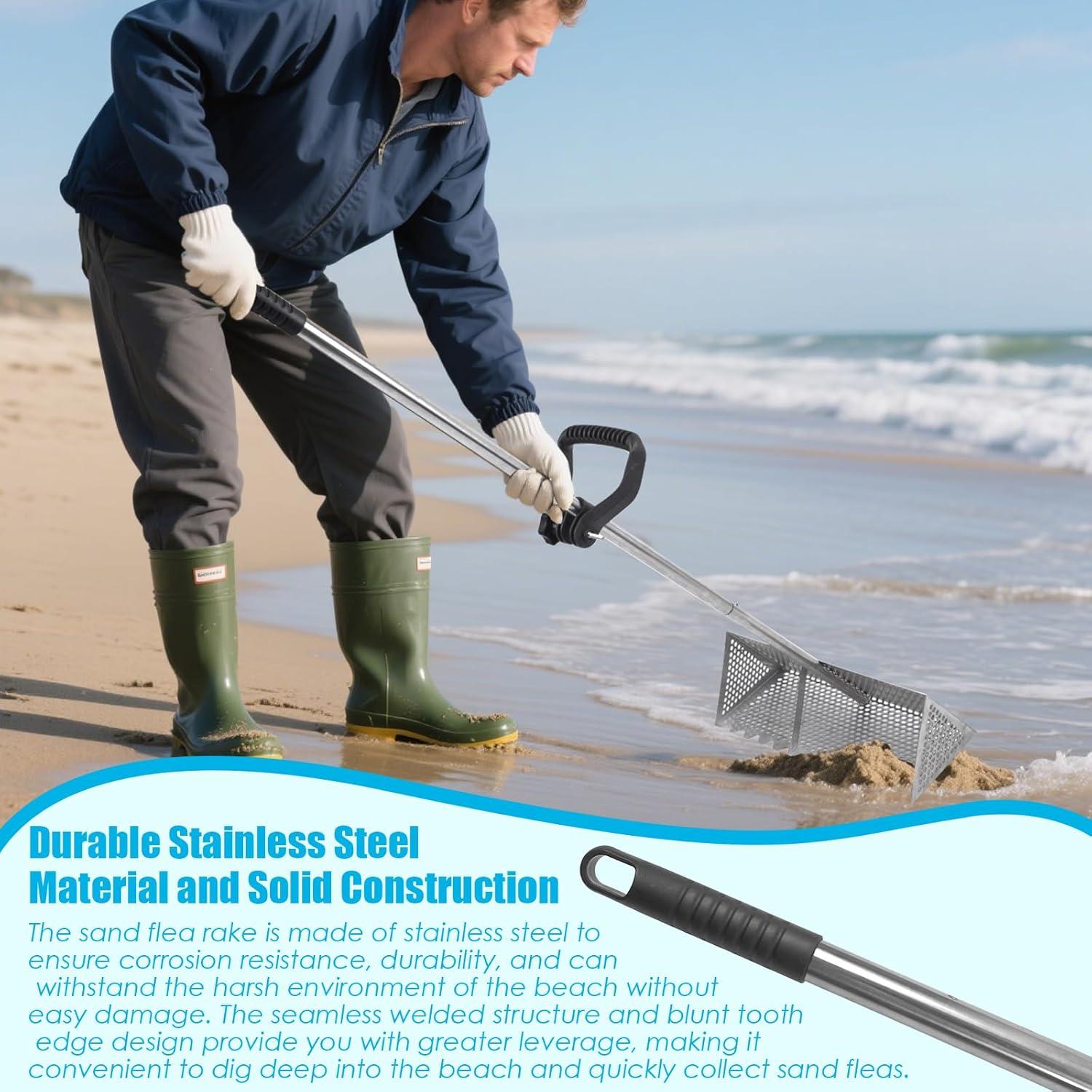 Rastrillo de Cangrejo de Arena AshKiz 40.64 cm Acero Inoxidable