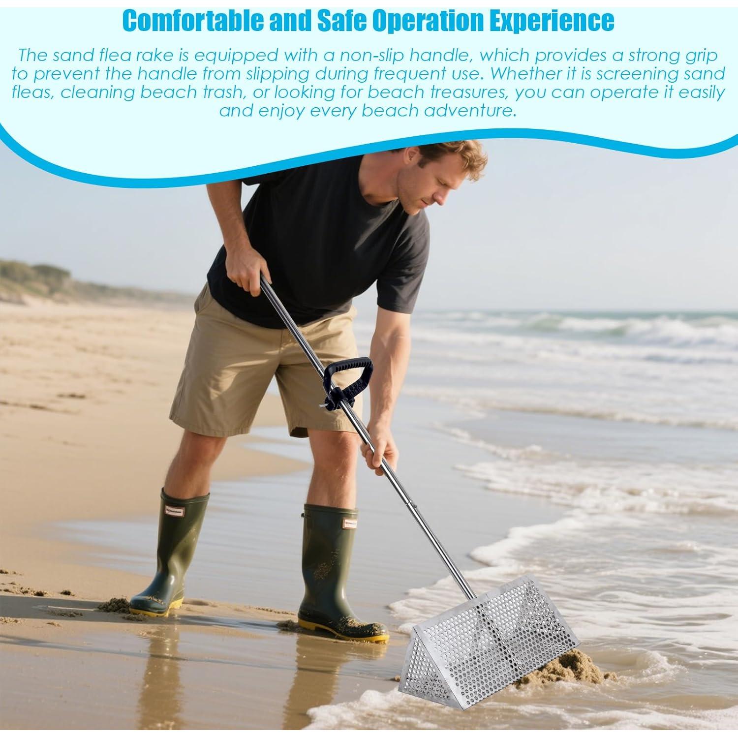 Rastrillo de Cangrejo de Arena AshKiz 40.64 cm Acero Inoxidable