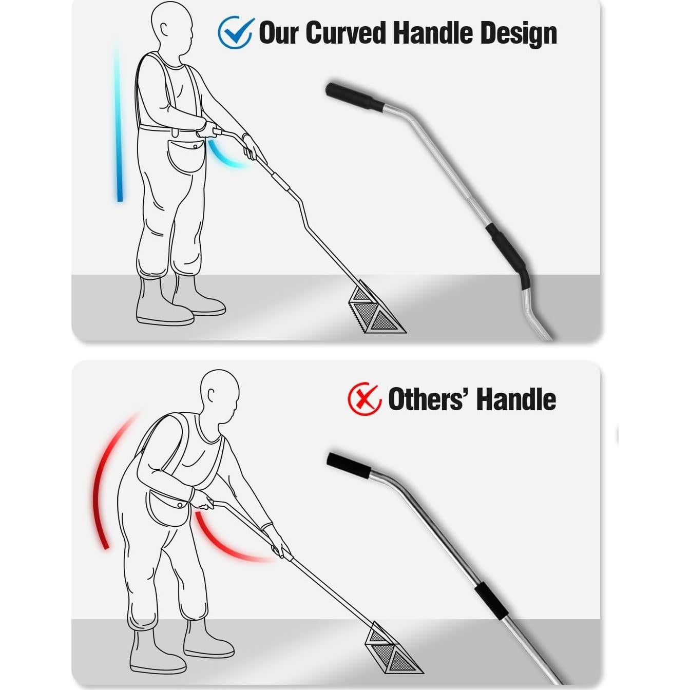 Rastrillo para Pulgas de Arena Exact Design 16" Ancho Mango 52"