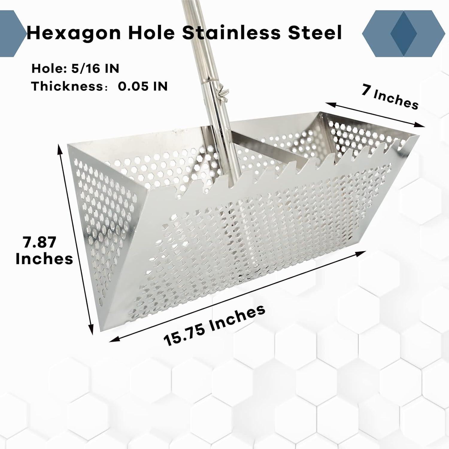 Rastrillo de Playa MEEGOON 38.1 cm Acero Inoxidable Plegable
