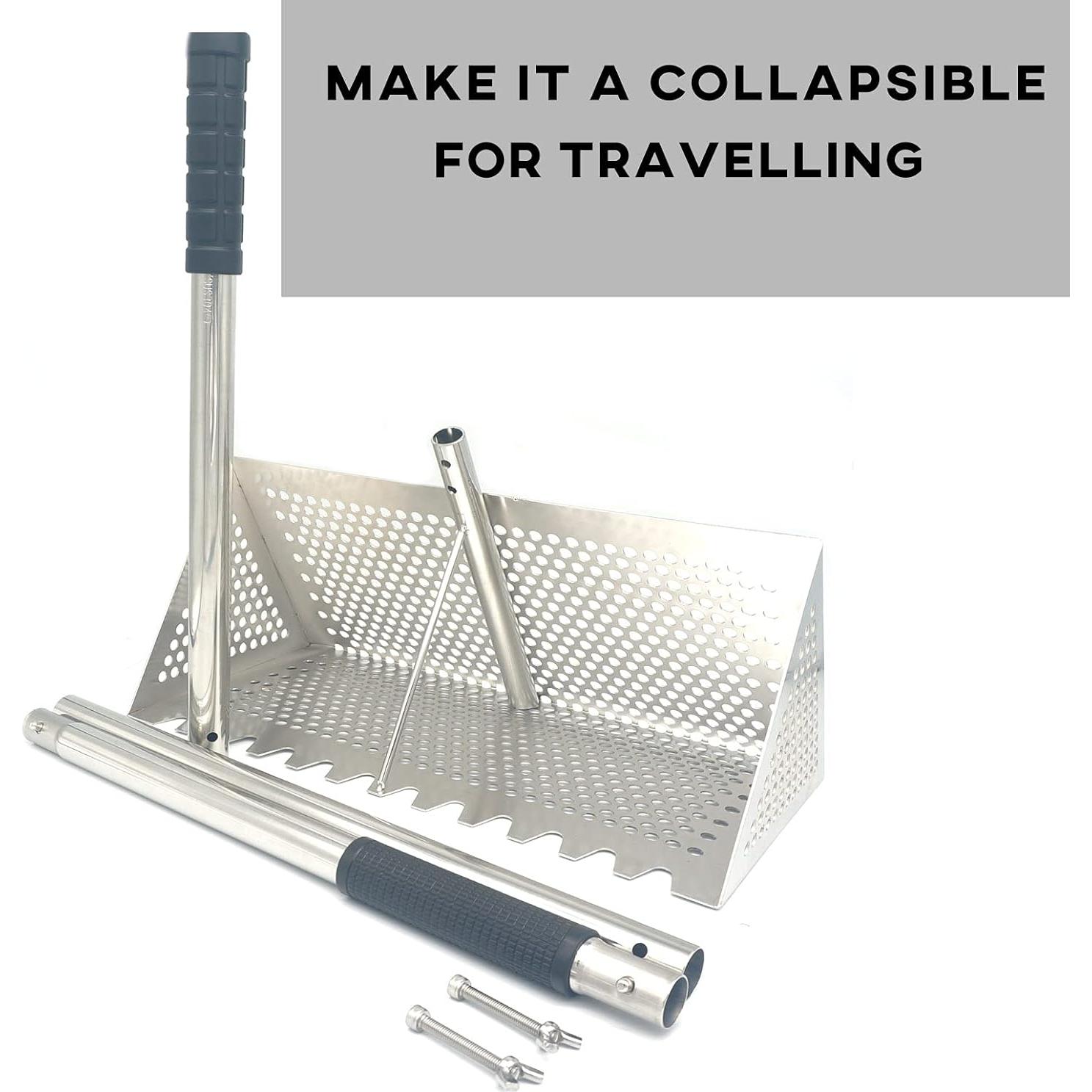 Rastrillo de Arena Comfornia 55" Acero Inoxidable Plegable