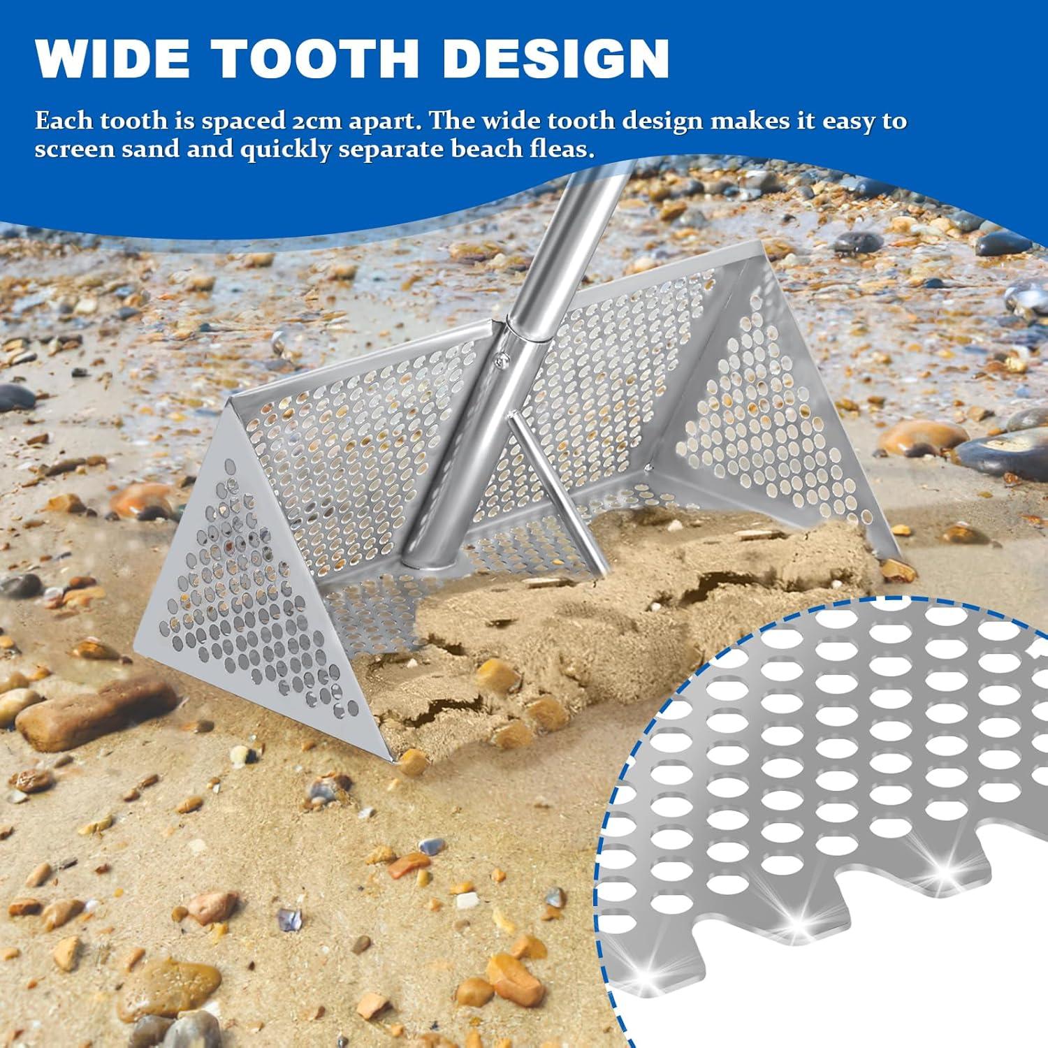 Rastrillo de playa Arejonner HM11 con tamiz de arena 40.64 cm