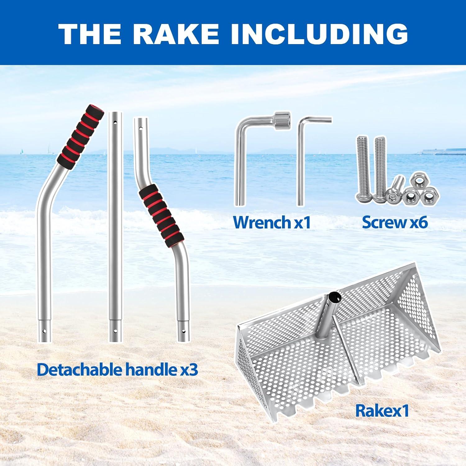 Rastrillo de playa Arejonner HM11 con tamiz de arena 40.64 cm