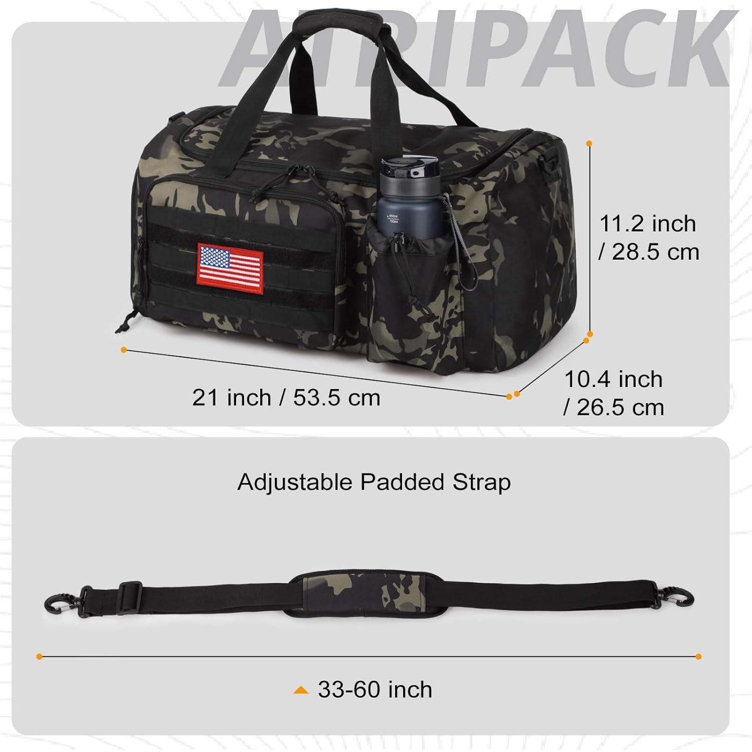 Bolsa de Gimnasio Táctica ATRIPACK 40L con Compartimentos