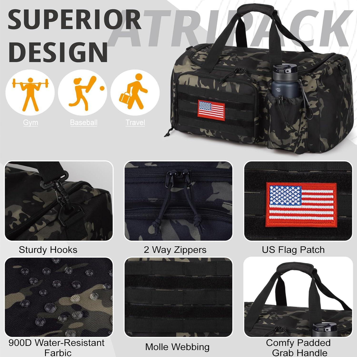 Bolsa de Gimnasio Táctica ATRIPACK 40L con Compartimentos
