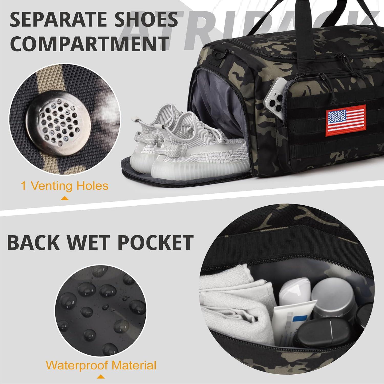 Bolsa de Gimnasio Táctica ATRIPACK 40L con Compartimentos