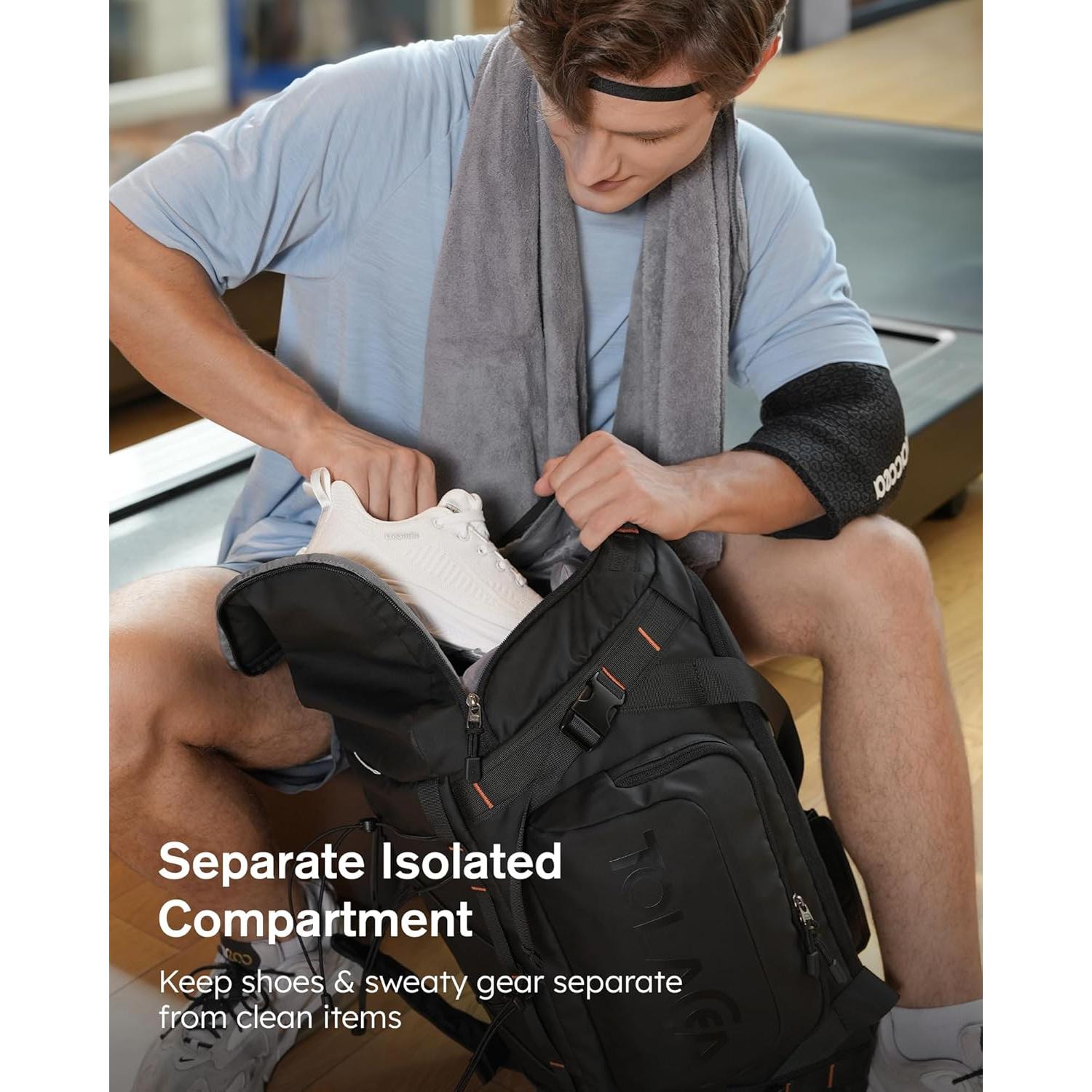 Bolsa de Gimnasio Tolaccea 40L Impermeable 3 en 1 Negro