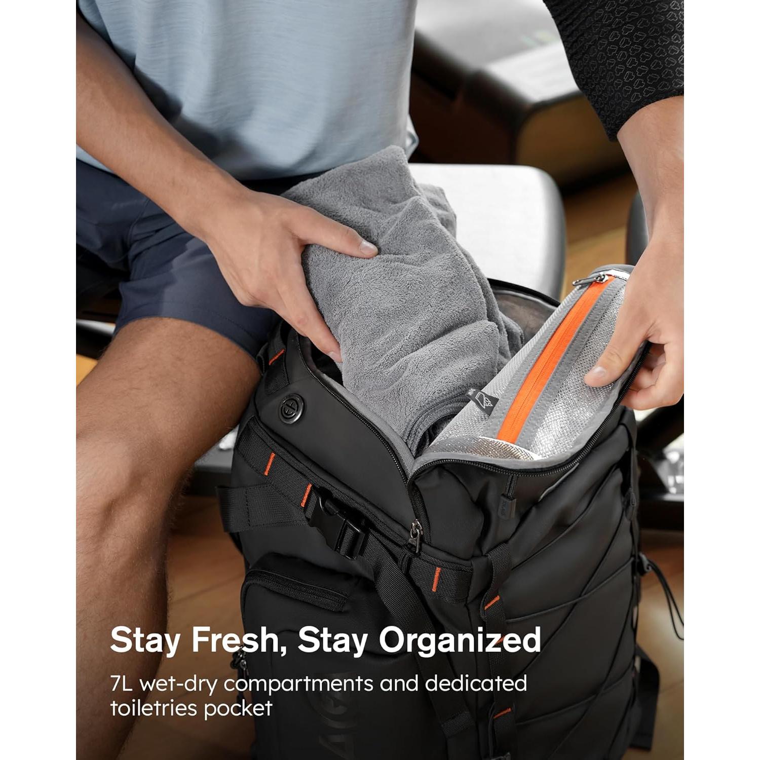 Bolsa de Gimnasio Tolaccea 40L Impermeable 3 en 1 Negro