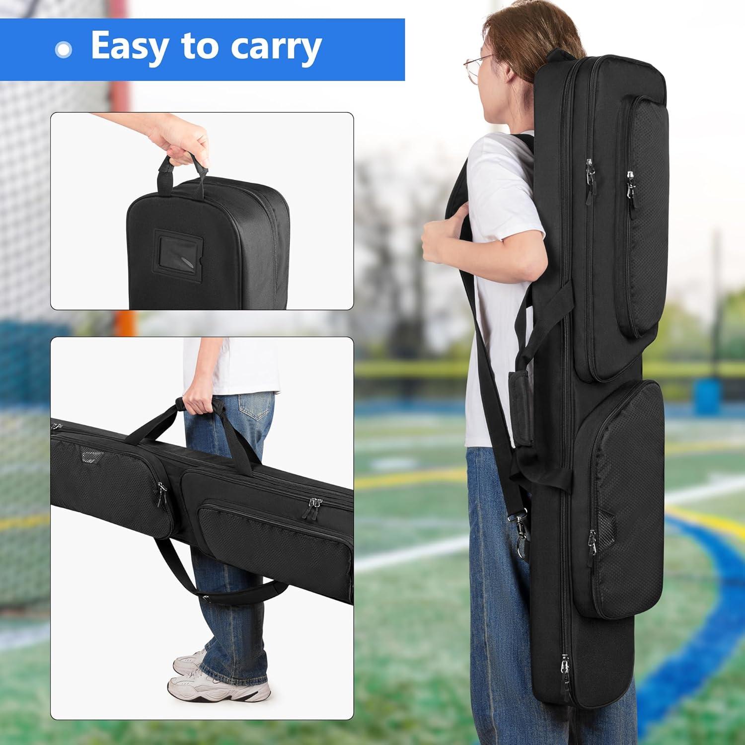 Bolsa de Lacrosse DSLEAF para 2 Palos y Zapatos Acolchada