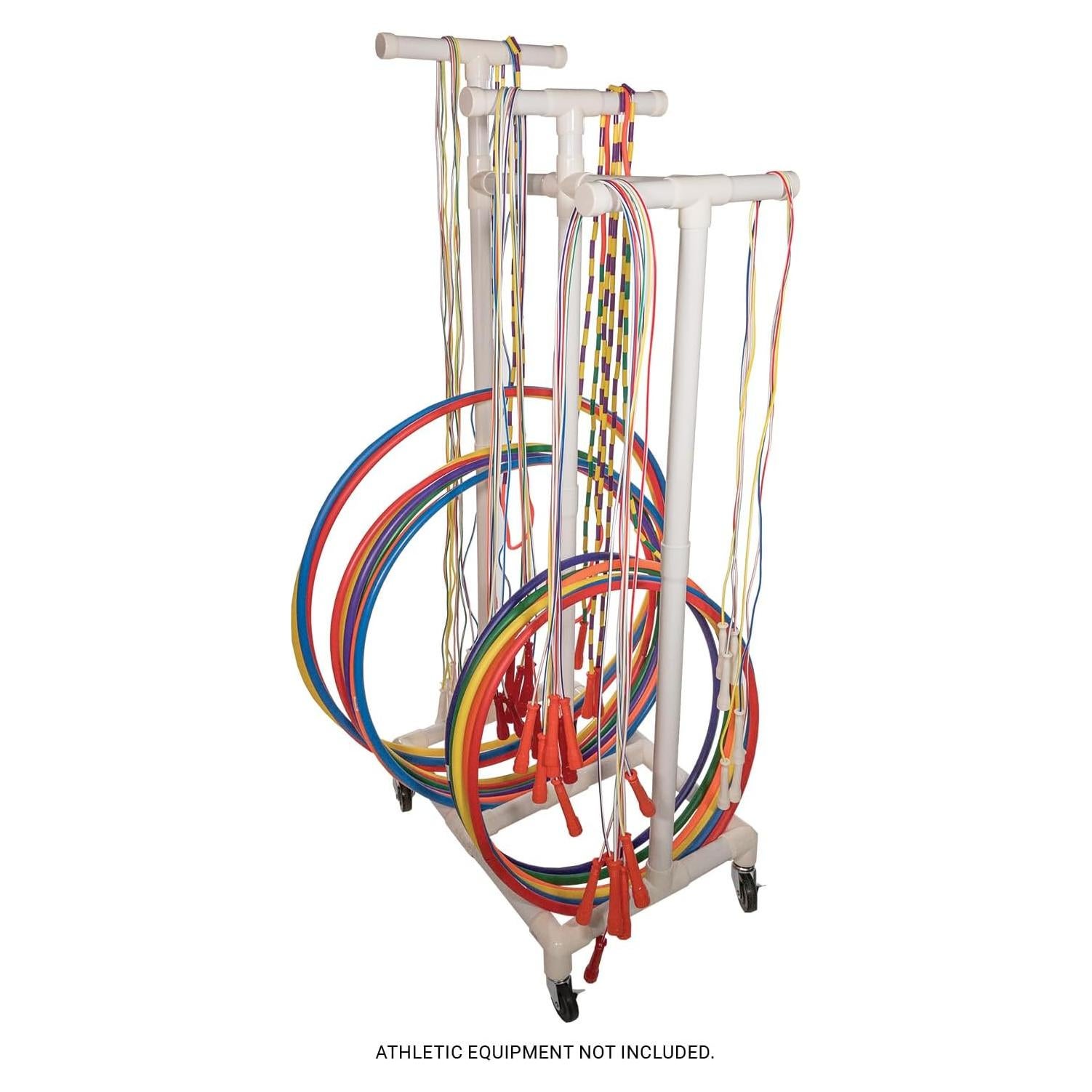 Carro de Cuerda y Aros Champion Sports - Plástico Duradero 71.1x48.3x175.3 cm