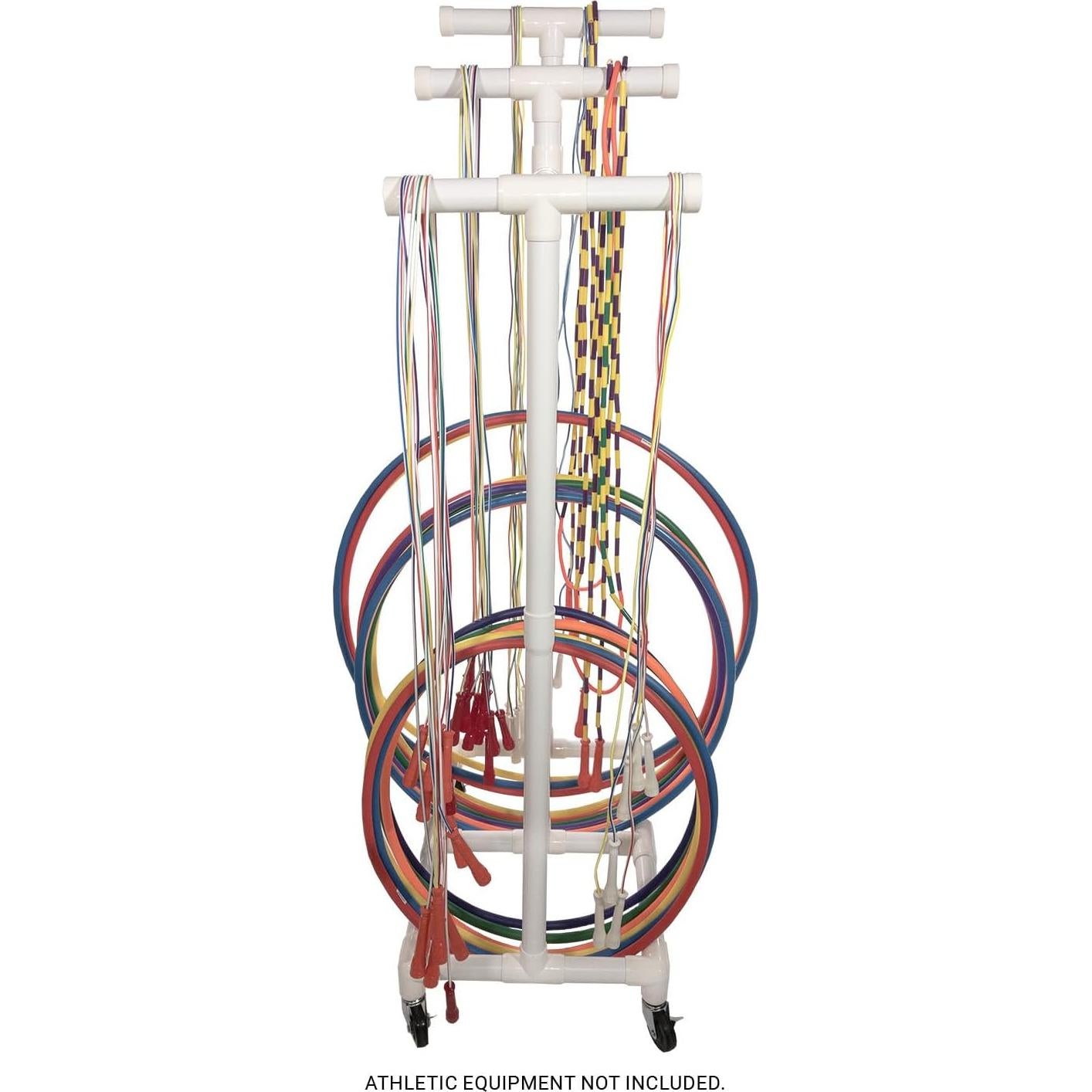 Carro de Cuerda y Aros Champion Sports - Plástico Duradero 71.1x48.3x175.3 cm