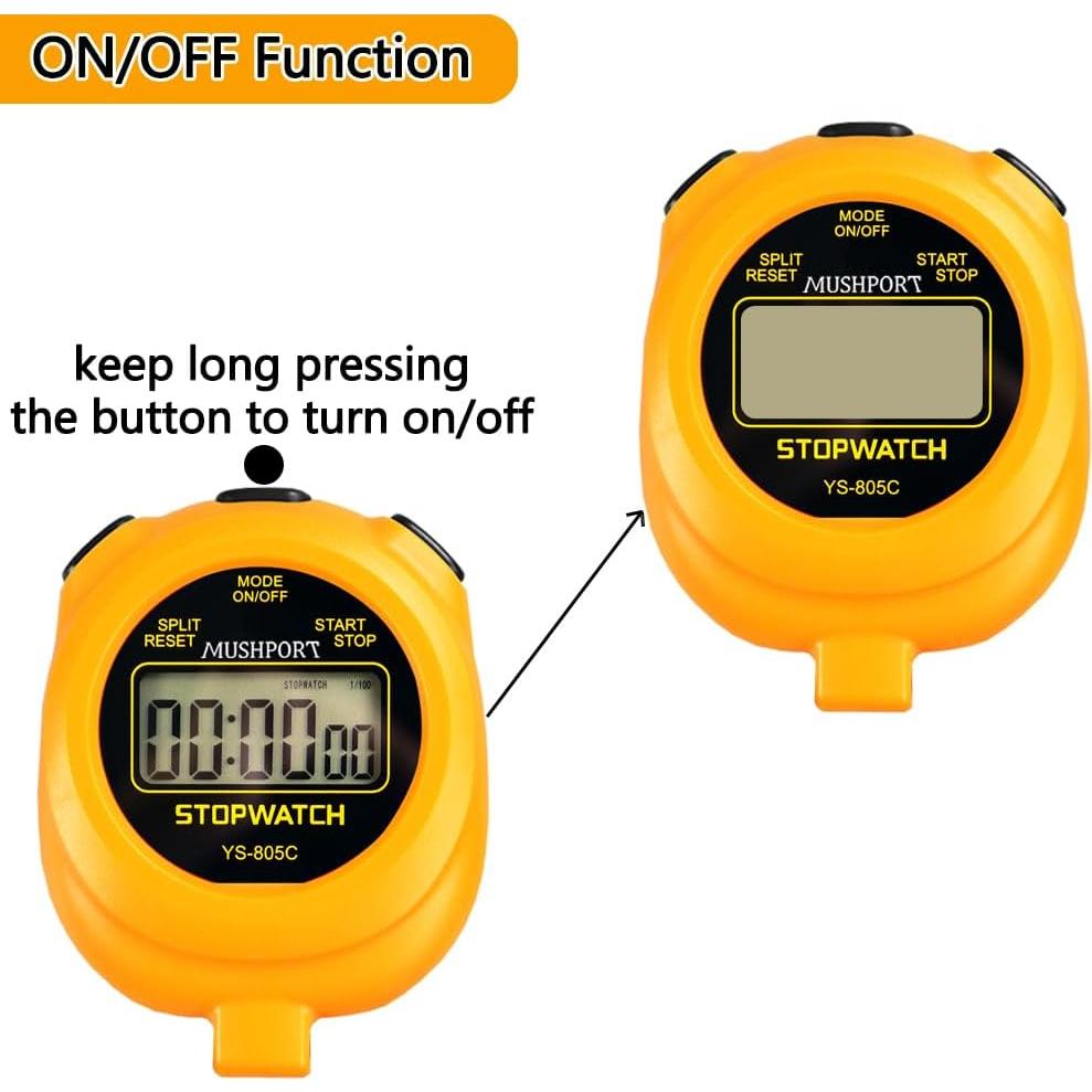 Cronómetro Digital MUSHPORT - Paquete de 2 con Pantalla Grande
