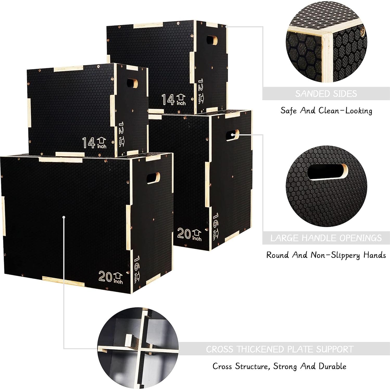 Caja de Plyo Fitvids 3 en 1 Madera Antideslizante 40.64 cm