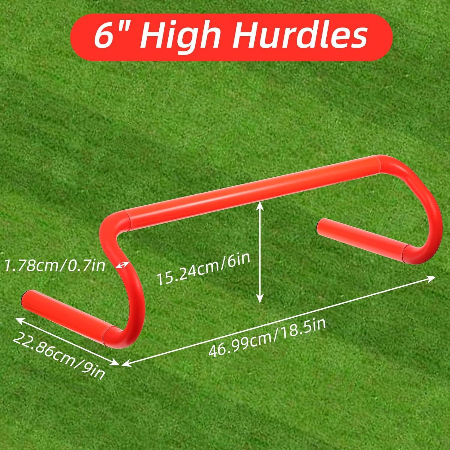 Paquete de 6 Vallas de Agilidad Desmontables Lemecima 15.24 cm