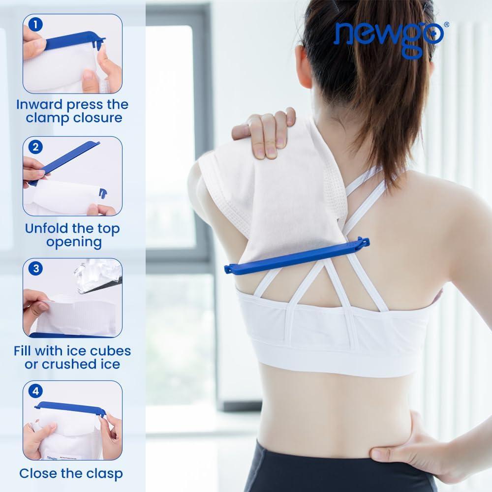 Bolsas de Hielo Recargables NEWGO - Paquete de 6 Grande 17.8x11.7cm