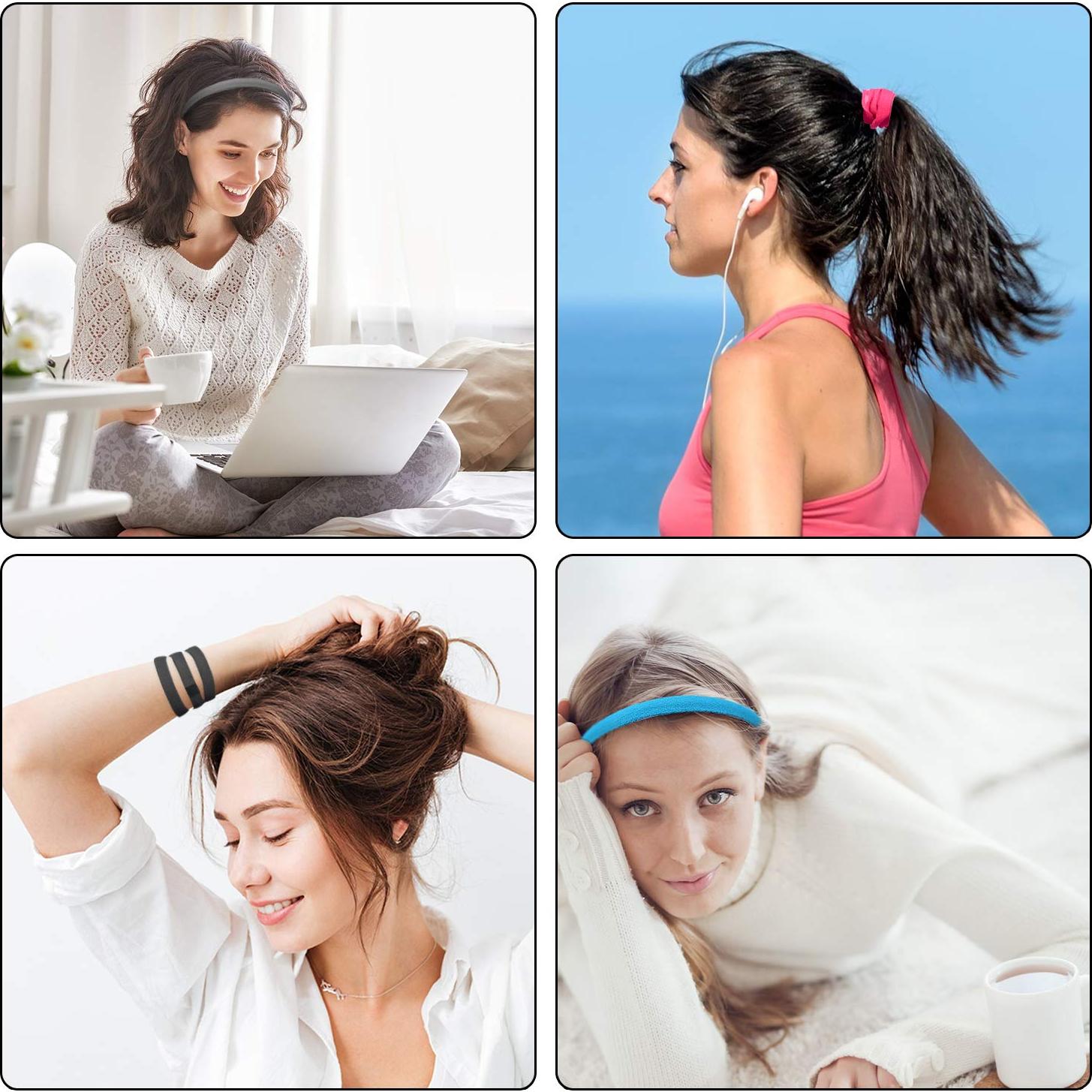 Diademas Elásticas Antideslizantes Duufin - 20 Piezas Multicolor