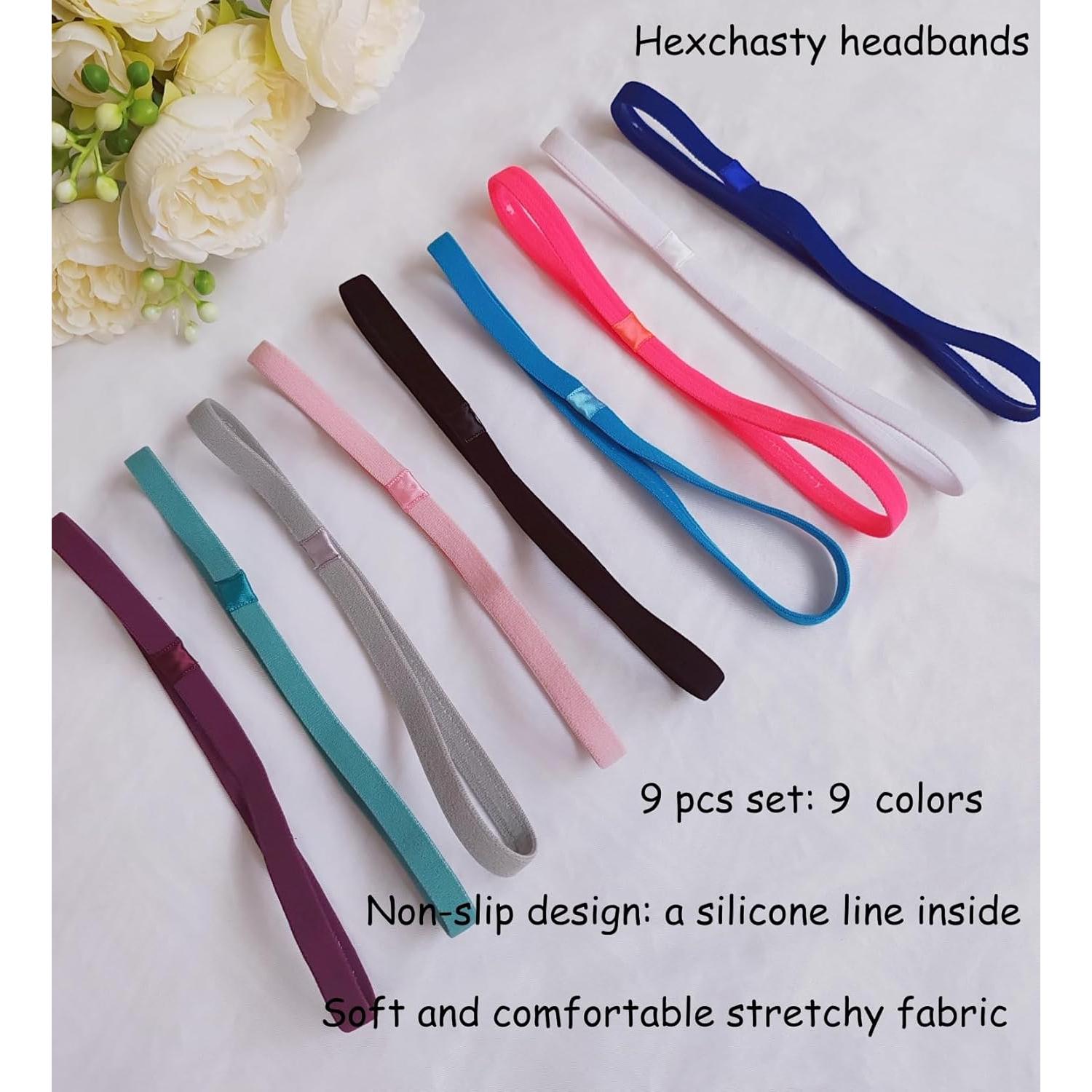 Diademas Elásticas Finas Hexchasty 9 Piezas Multicolor Unisex