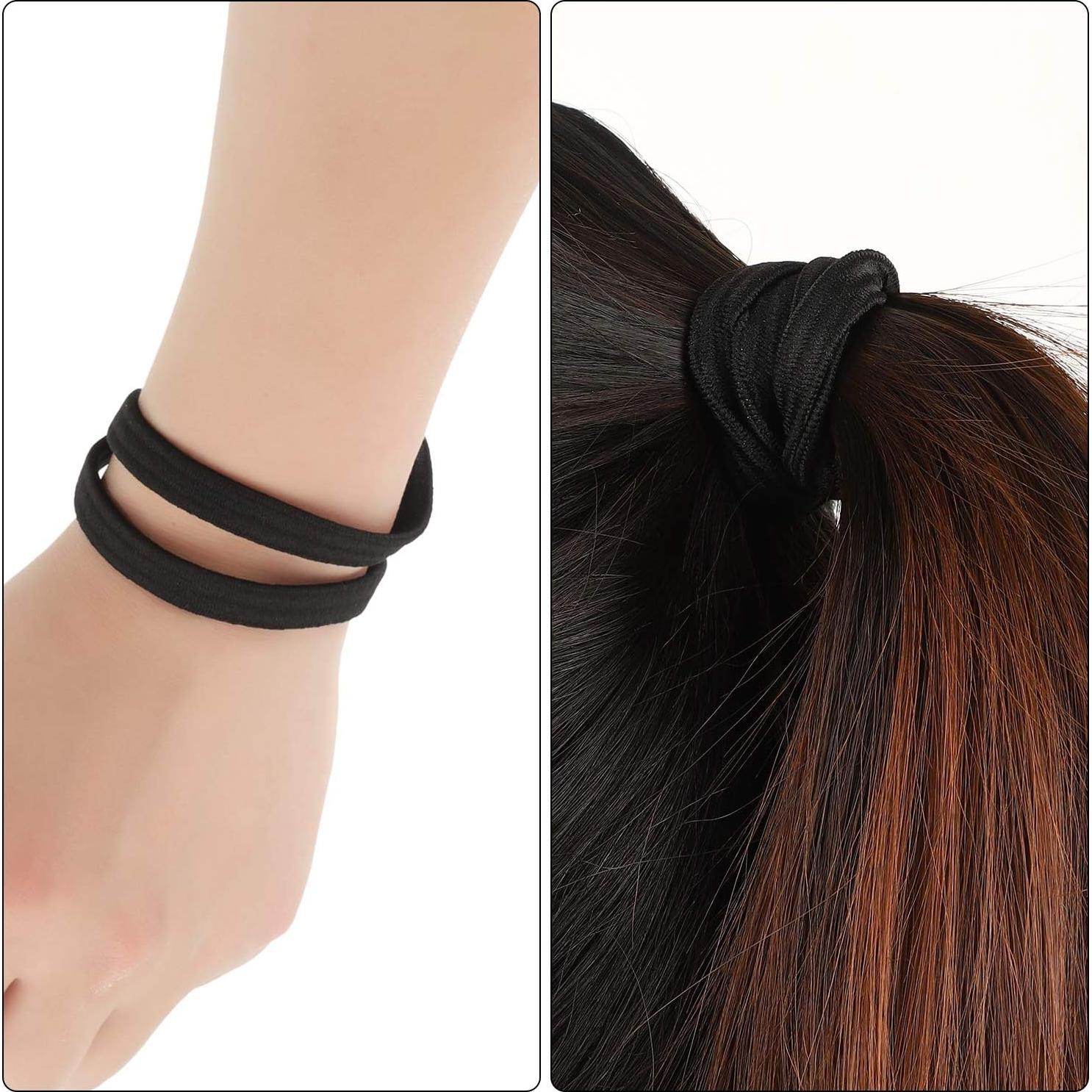 WILLBOND 12 Bandas Elásticas Negras para Cabello y Deporte