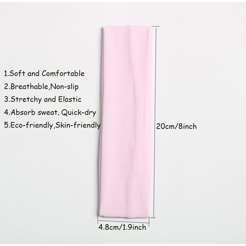 Diademas Deportivas de Yoga XBwhoz 12PCS Rosa Elástico