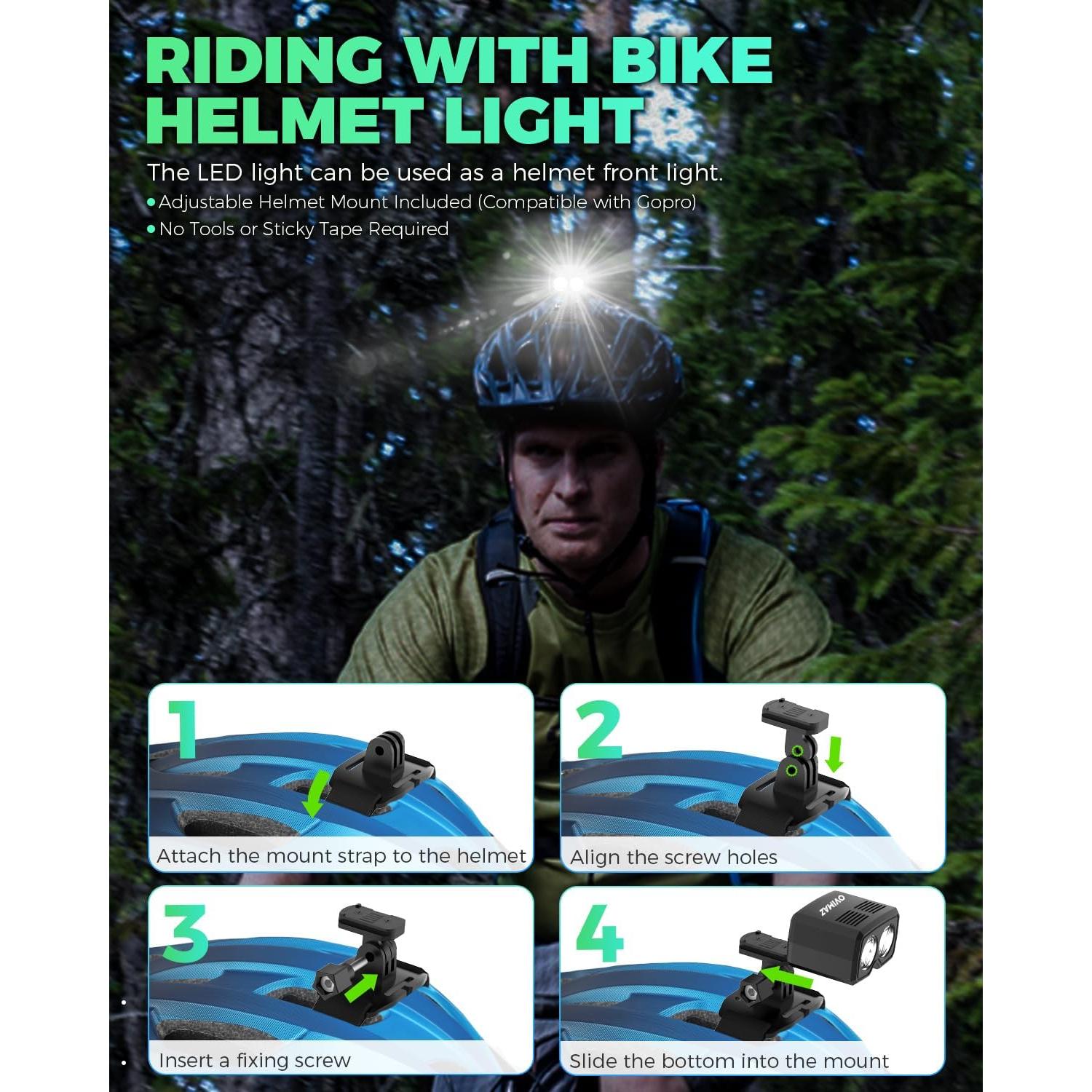 Luz para Casco de Bicicleta OVIMAZ LX-A001 1000 Lúmenes USB