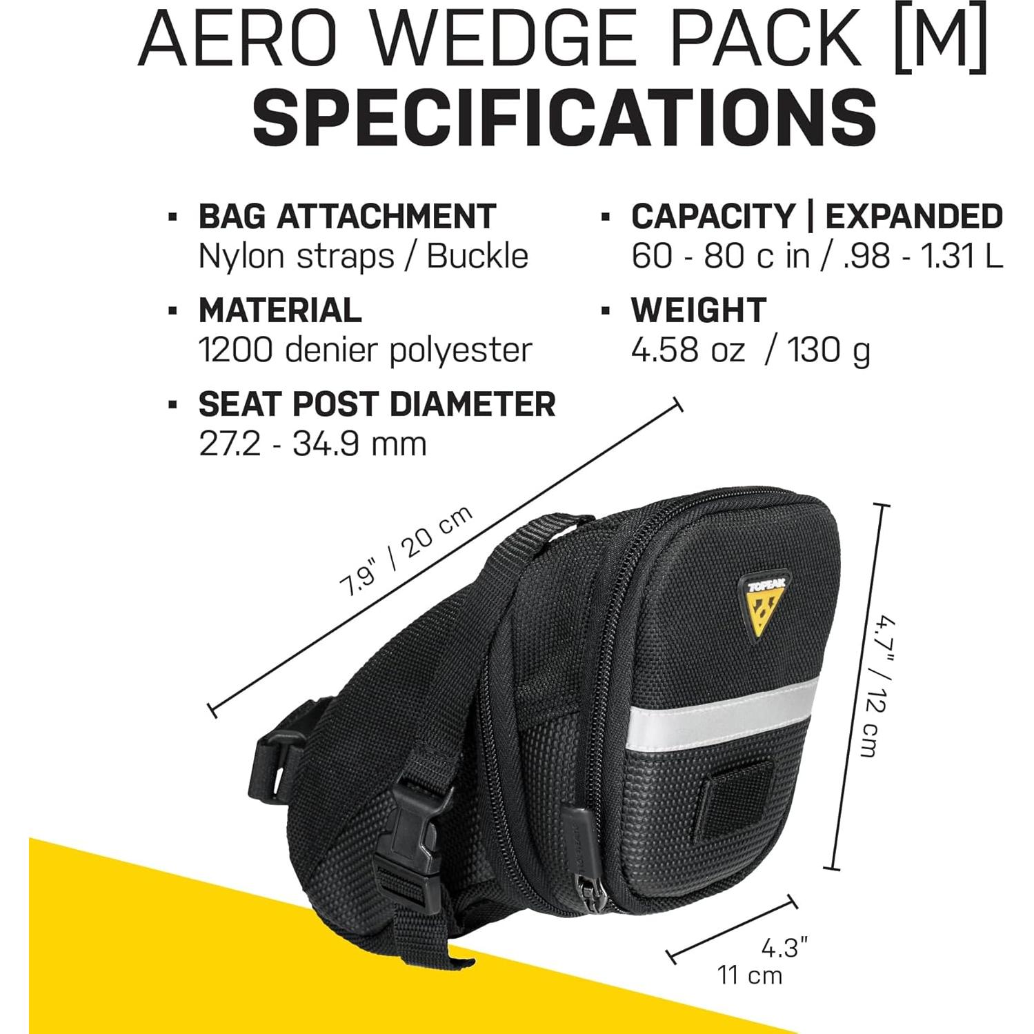 Bolsa de Sillín Topeak Aero Wedge Mediana 1.31L Negra