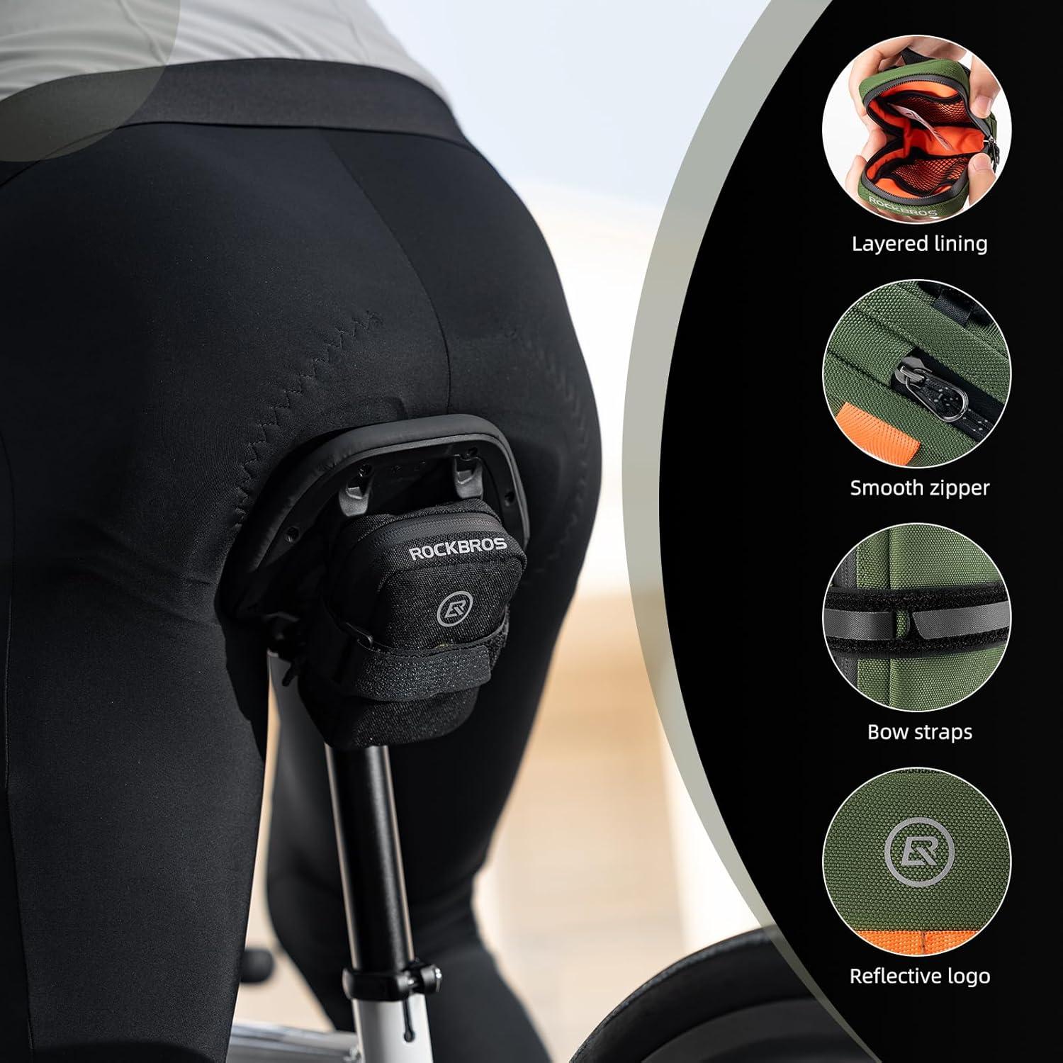 Bolsa de Sillín ROCKBROS Negra 0.35L para Bicicletas