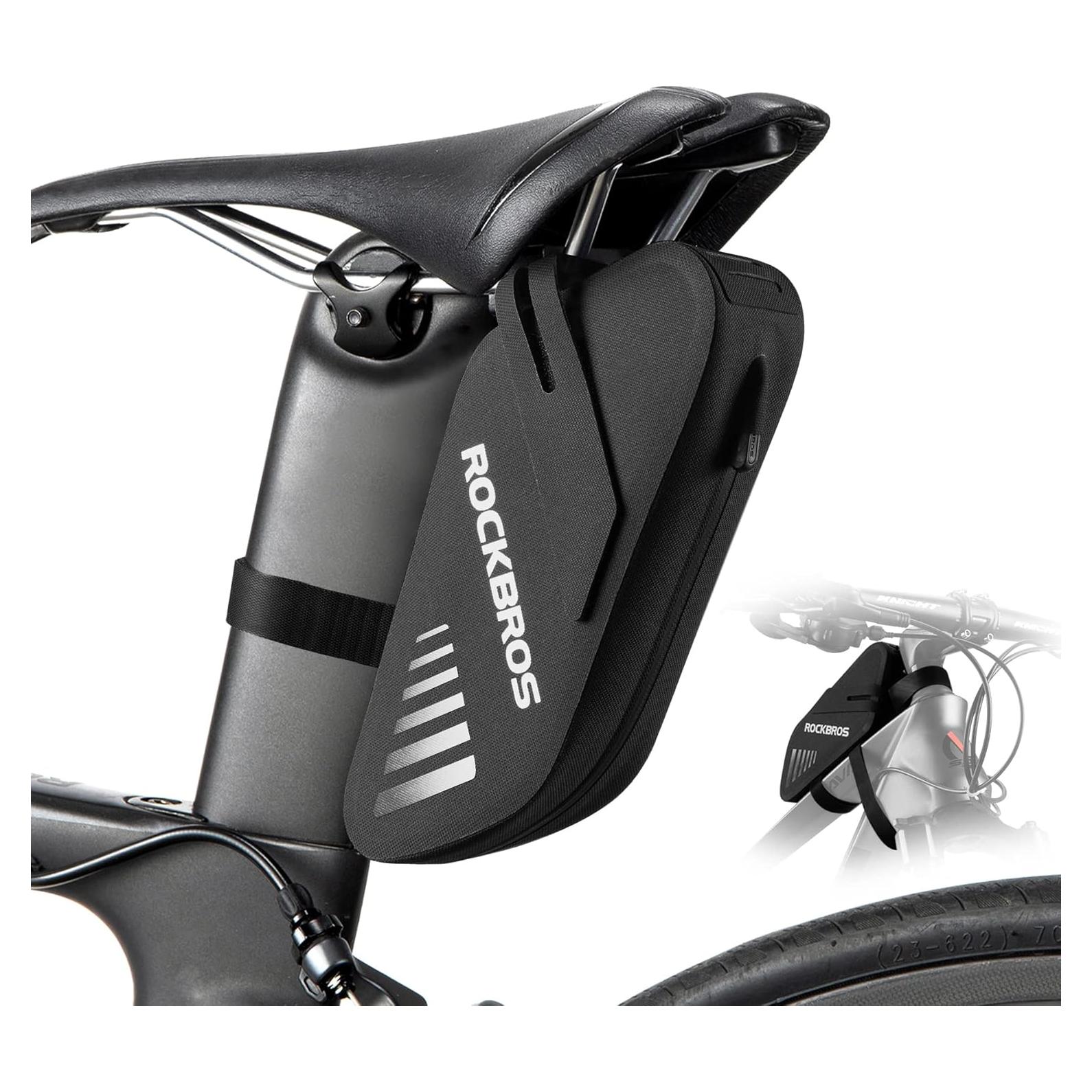 Bolsa de Silla de Bicicleta ROCKBROS 0.6L Impermeable Gris Negro