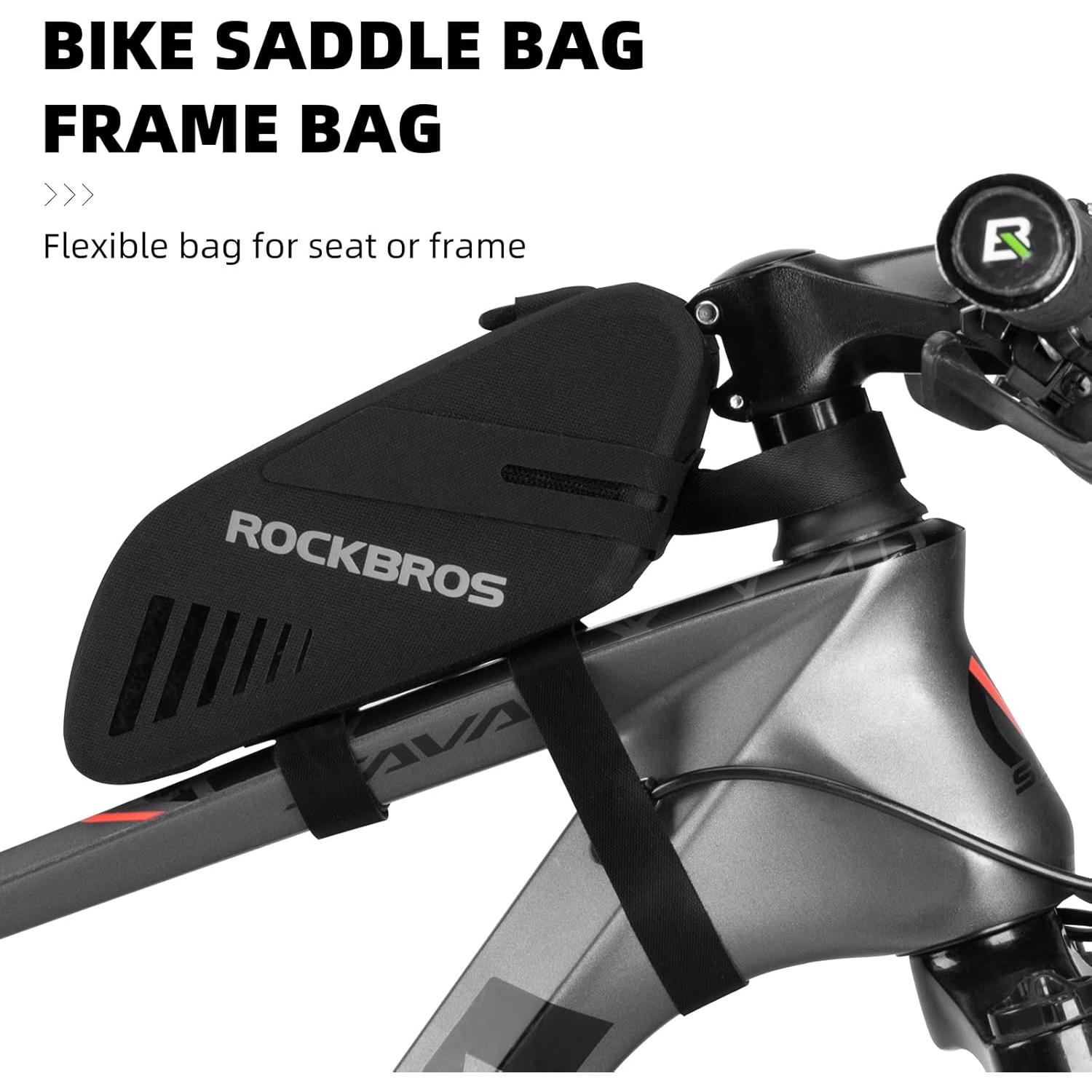 Bolsa de Silla de Bicicleta ROCKBROS 0.6L Impermeable Gris Negro