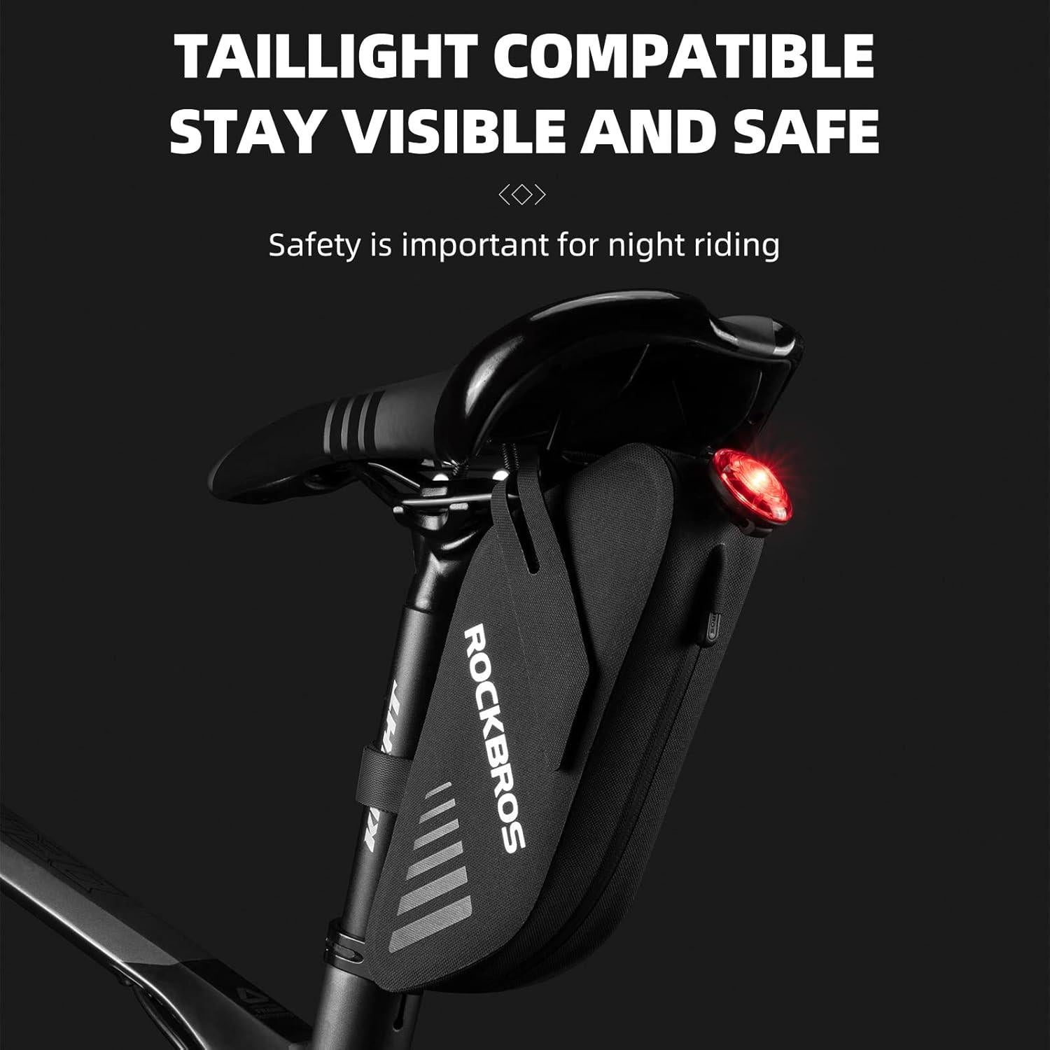 Bolsa de Silla de Bicicleta ROCKBROS 0.6L Impermeable Gris Negro