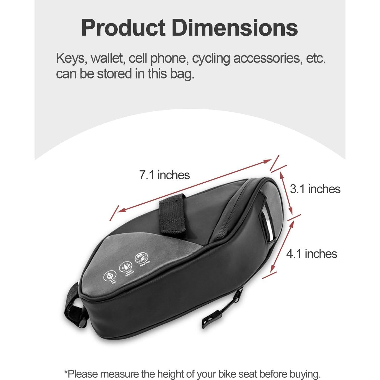 Bolsa de Silla de Bicicleta DANUOSIE 1L Impermeable