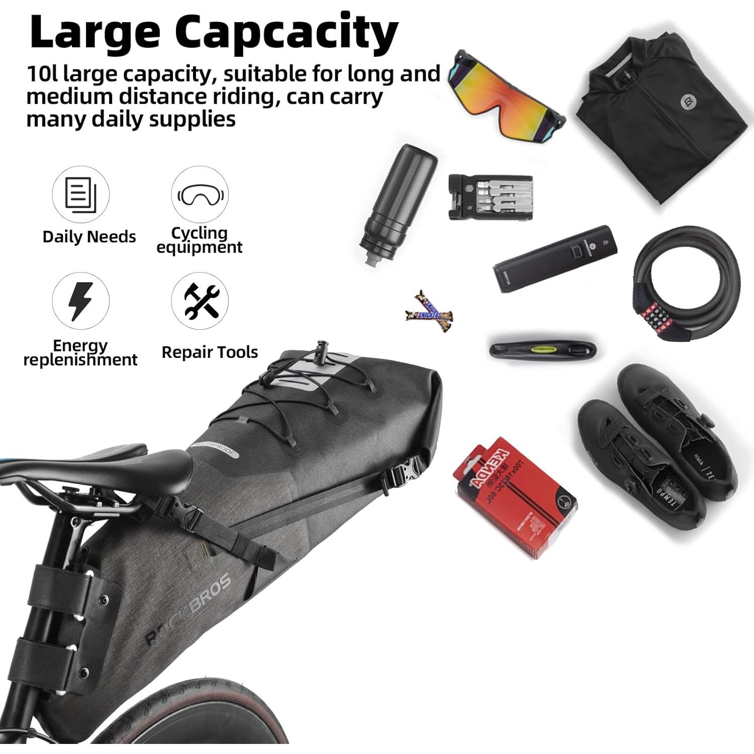 Bolsa de Sillín ROCKBROS Impermeable 14L Ajustable