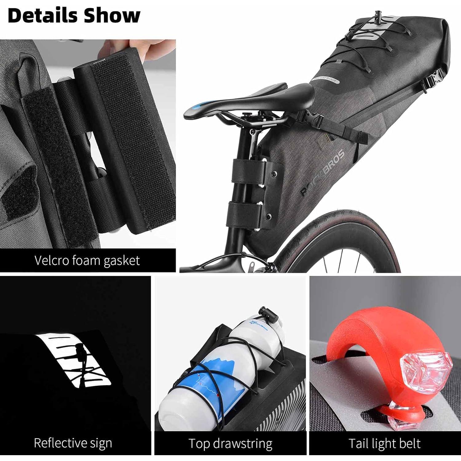 Bolsa de Sillín ROCKBROS Impermeable 14L Ajustable