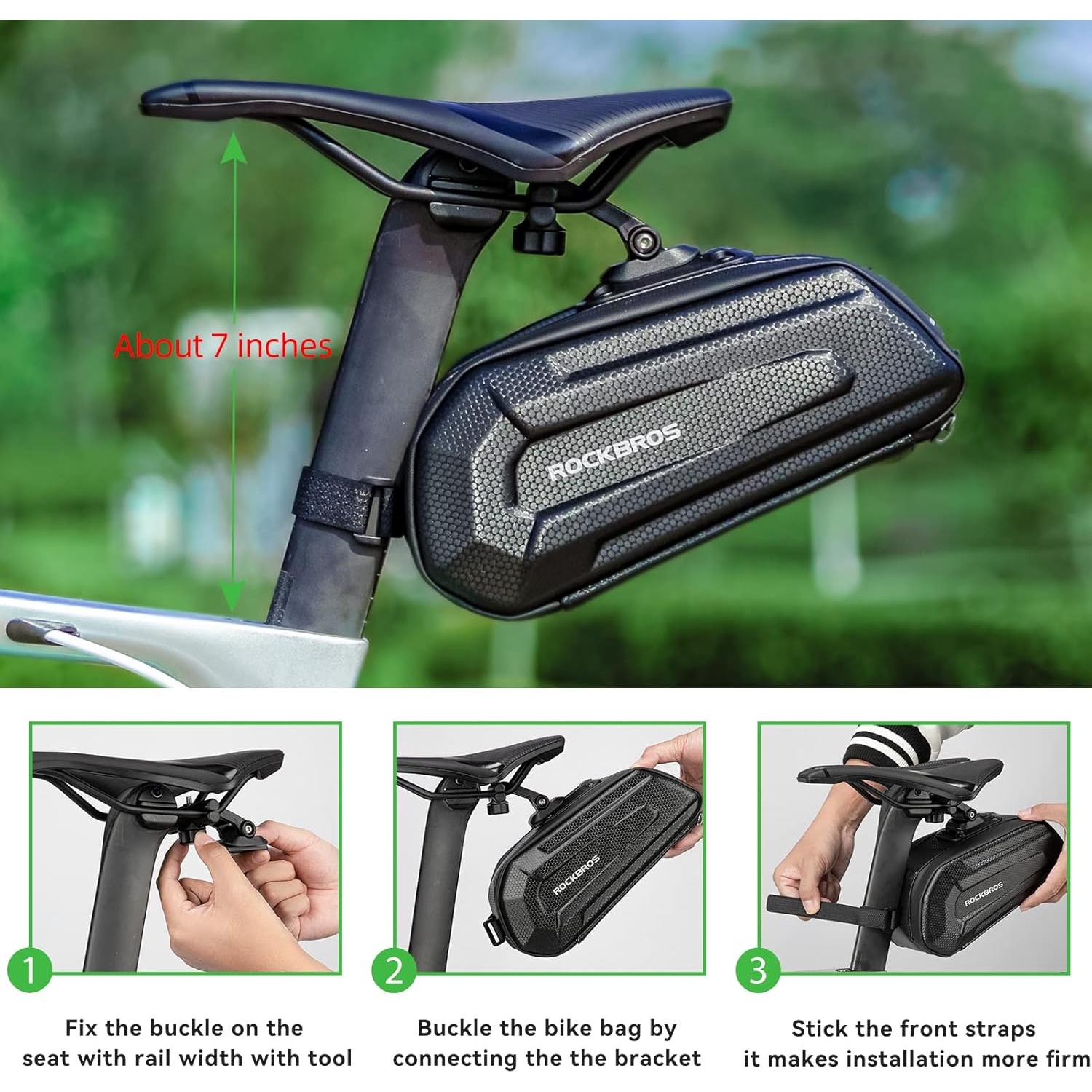 Bolsa de Sillín ROCKBROS 1.7L Dura Reflectante para Bicicleta