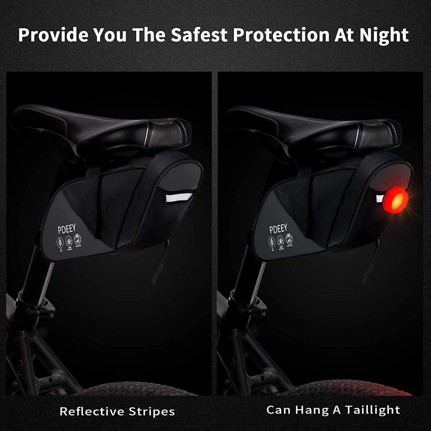 Bolsa de Silla de Bicicleta PDEEY Impermeable 1.5L Negra