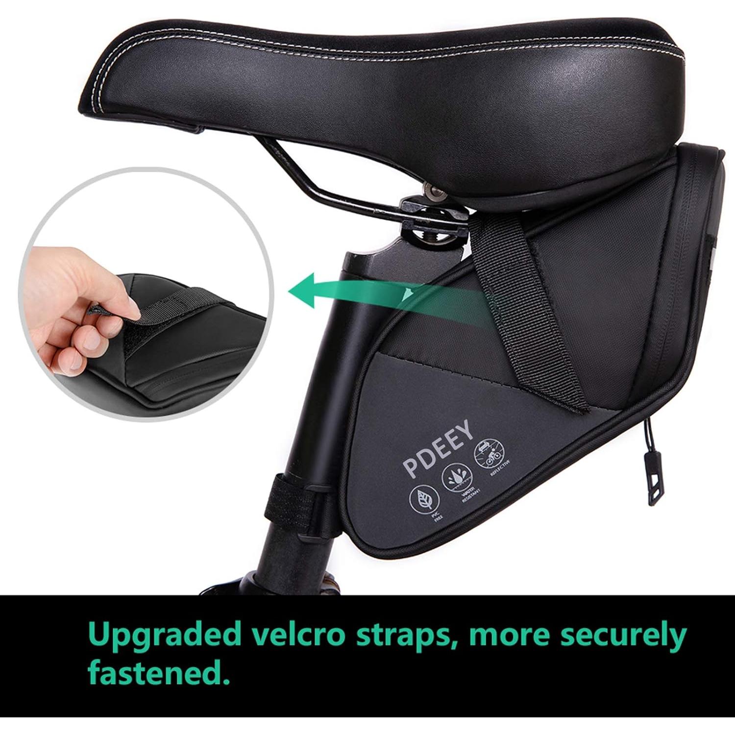 Bolsa de Silla de Bicicleta PDEEY Impermeable 1.5L Negra