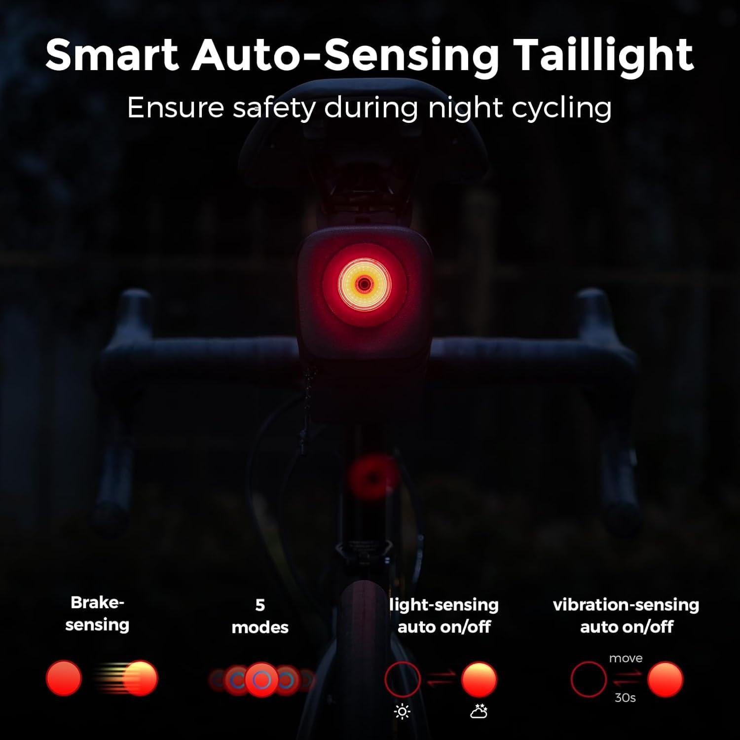 Bolsa de Sillín ROCKBROS 0.66L Impermeable con Luz Trasera