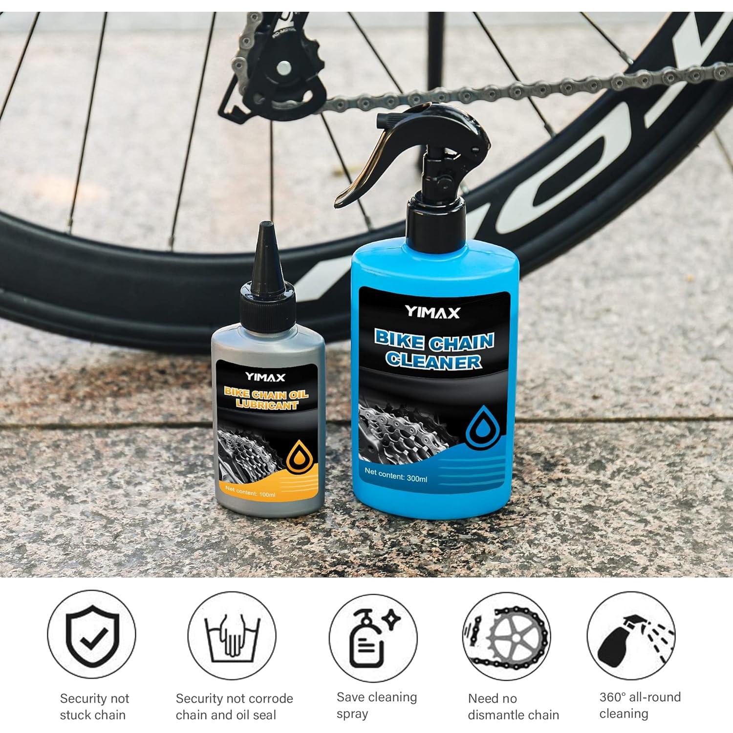 Kit de Limpieza de Cadena de Bicicleta YIMAX 300ml + 100ml
