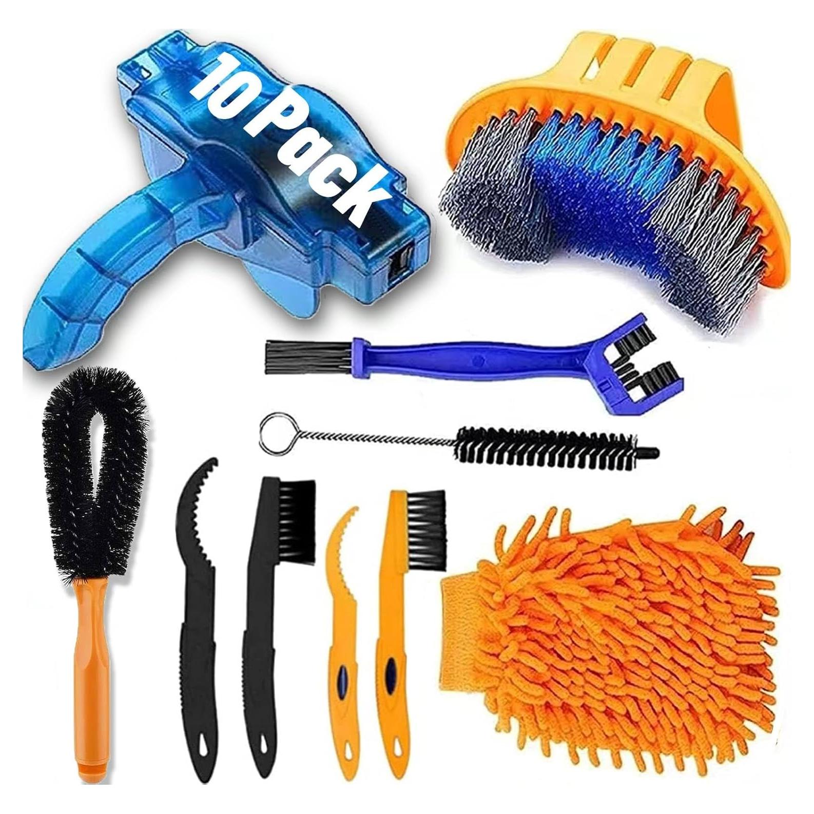 Kit de Limpieza de Bicicleta 10 Piezas QeeHeng - Cepillos y Limpiador
