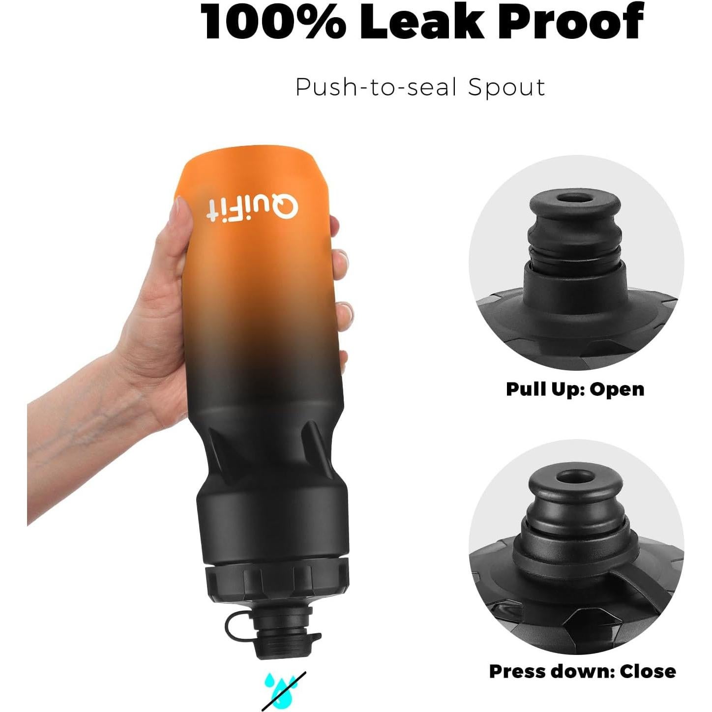 Botella de Agua Deportiva QuiFit 24oz, Paquete de 2, Ligera