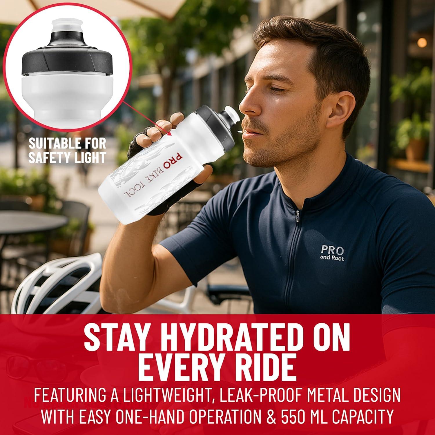 Botella de Agua Pro Bike Tool 550 ml Blanca - Ciclismo y Fitness