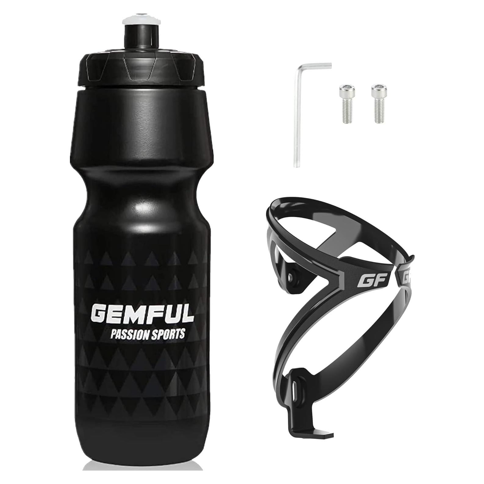 Botella de Agua GEMFUL 750ml para Ciclismo con Soporte
