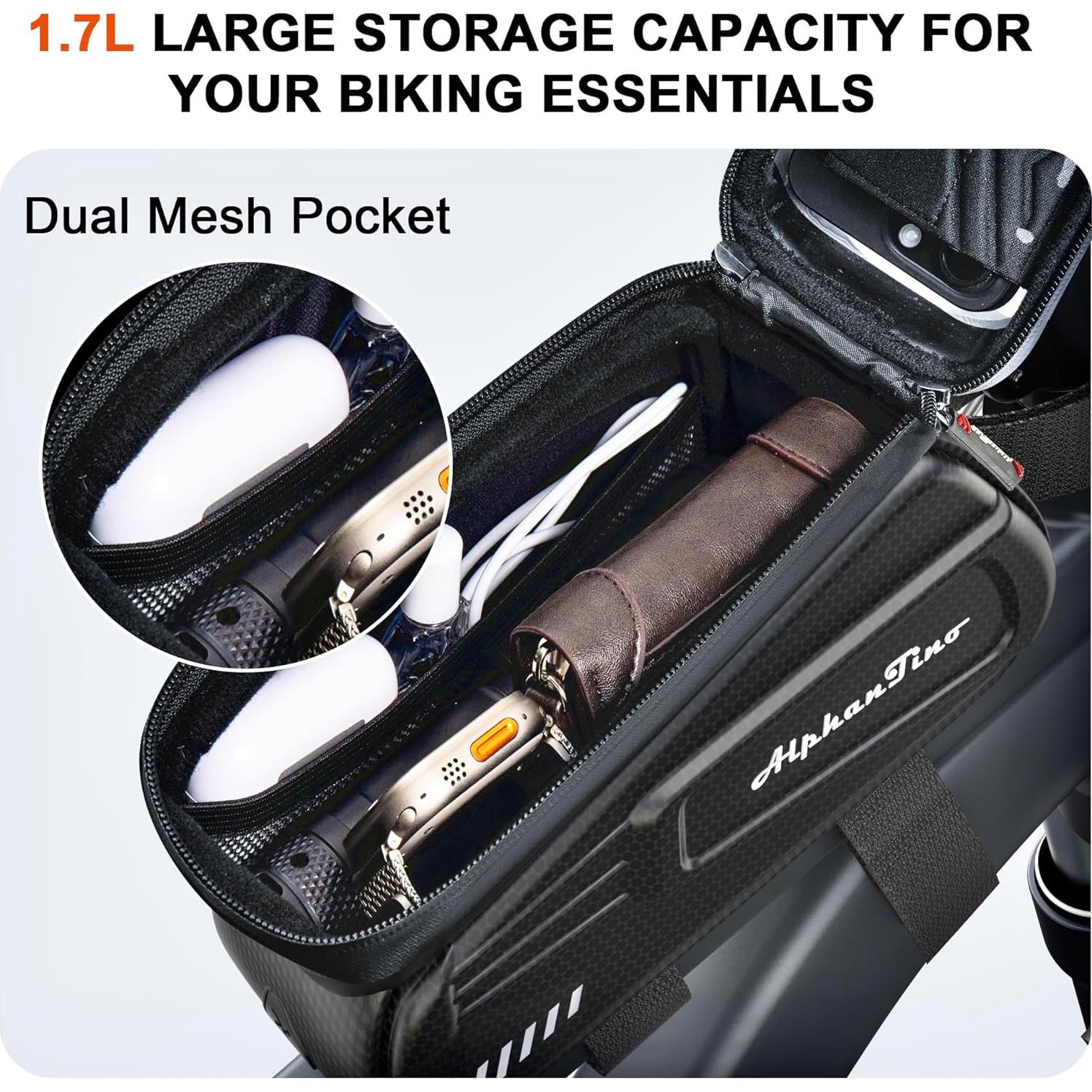 Bolsa de Ciclismo Alphantino Black9in - Impermeable 1.7L