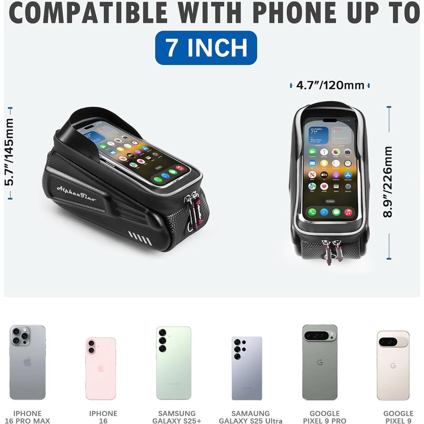 Bolsa de Ciclismo Alphantino Black9in - Impermeable 1.7L